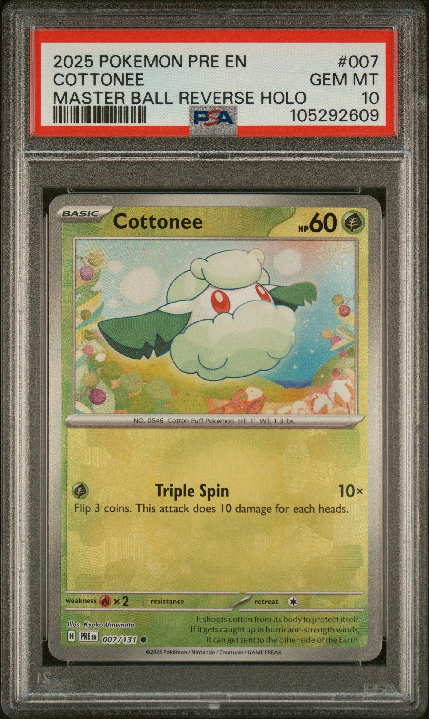 2025 Pokemon Pre En-prismatic Evolutions 007 Cottonee Master Ball