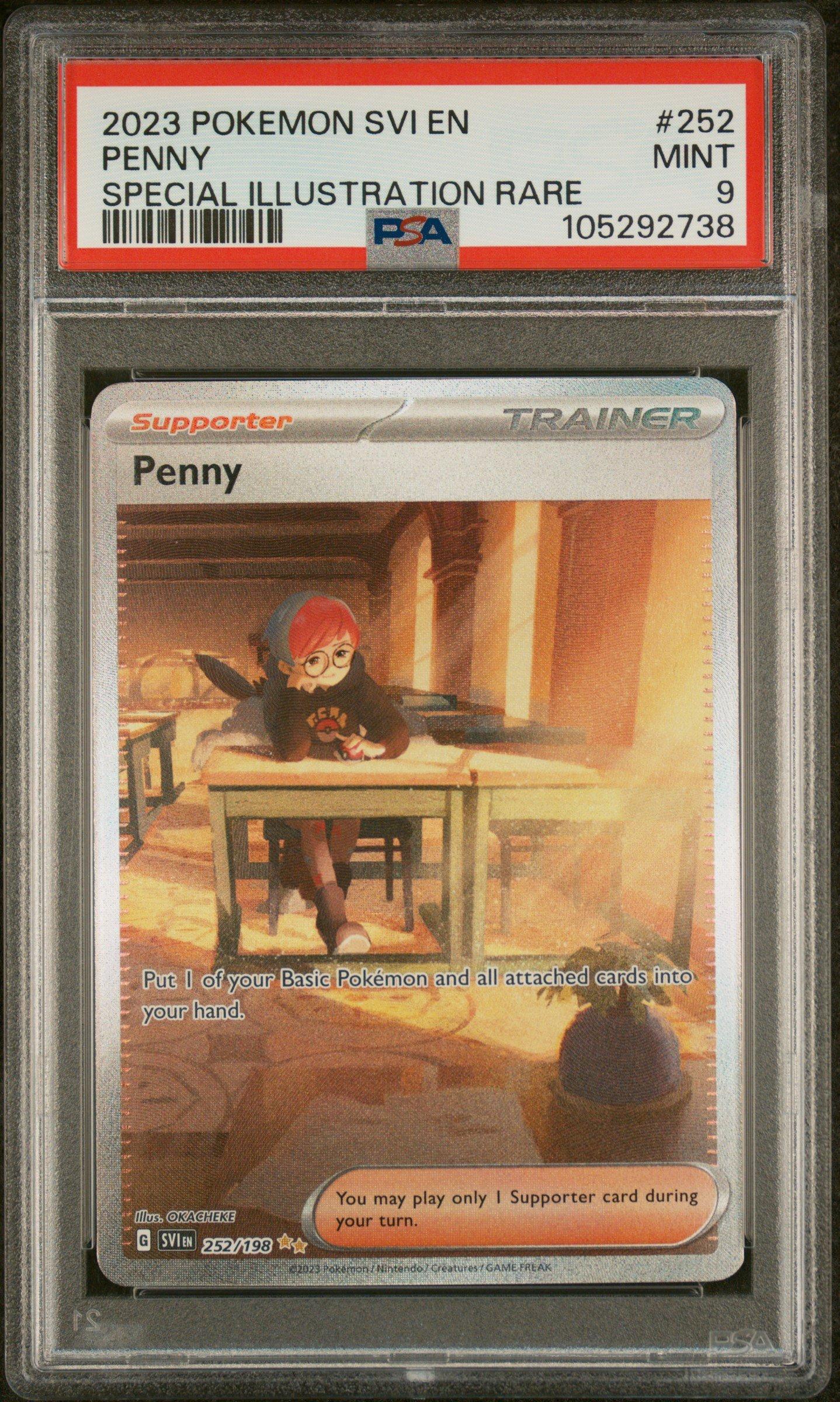 2023 Pokemon Svi En-scarlet & Violet 252 Penny Special Illustration Rare PSA