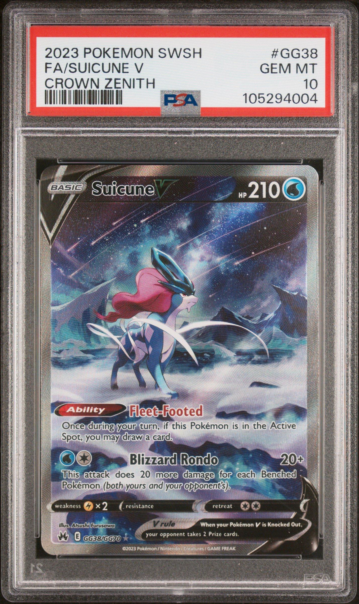 2023 Pokemon Sword And Shield Crown Zenith Gg38 Full Art/suicune V PSA