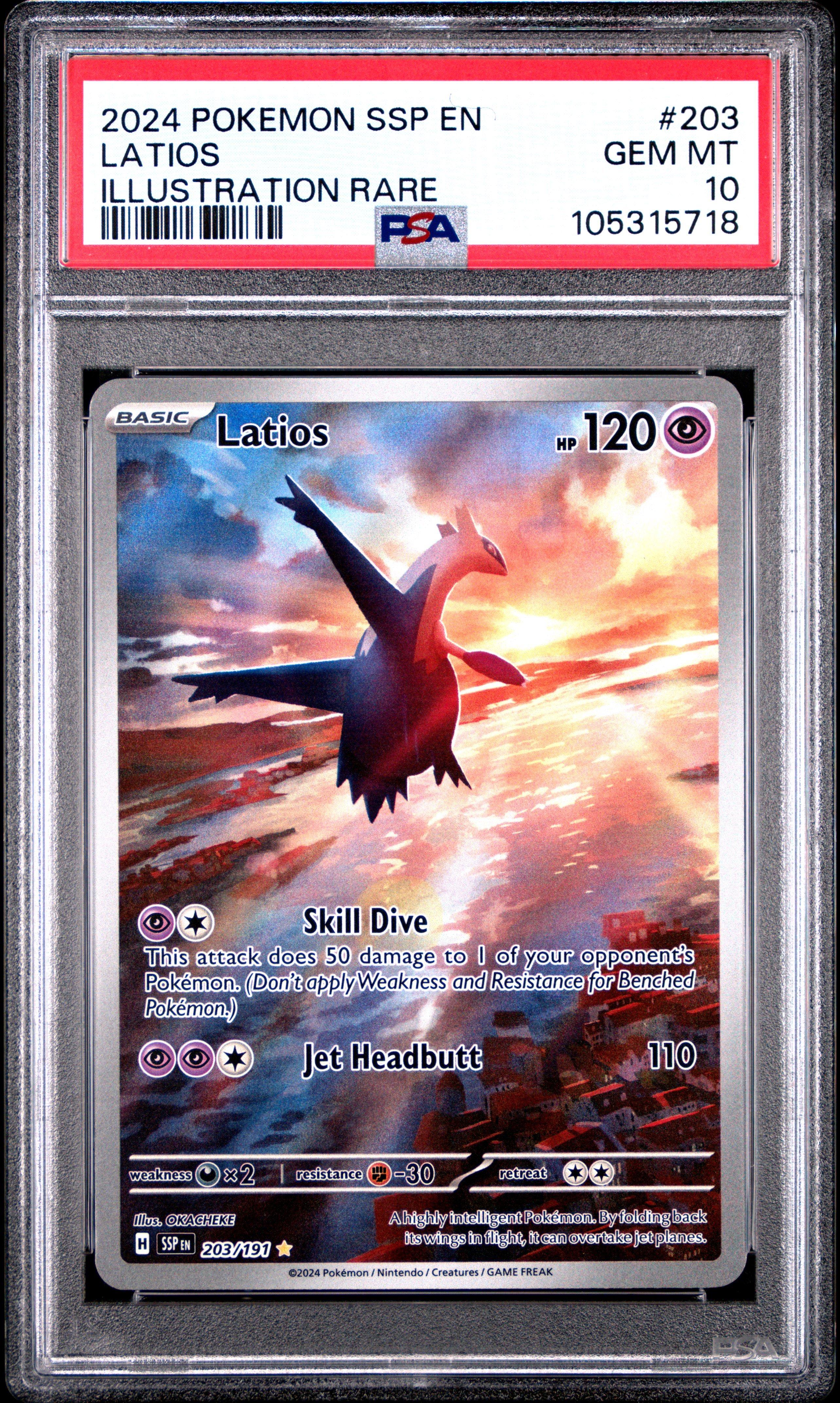 2024 Pokemon Ssp En-surging Sparks 203 Latios Illustration Rare PSA 10  Graded Card | GameStop