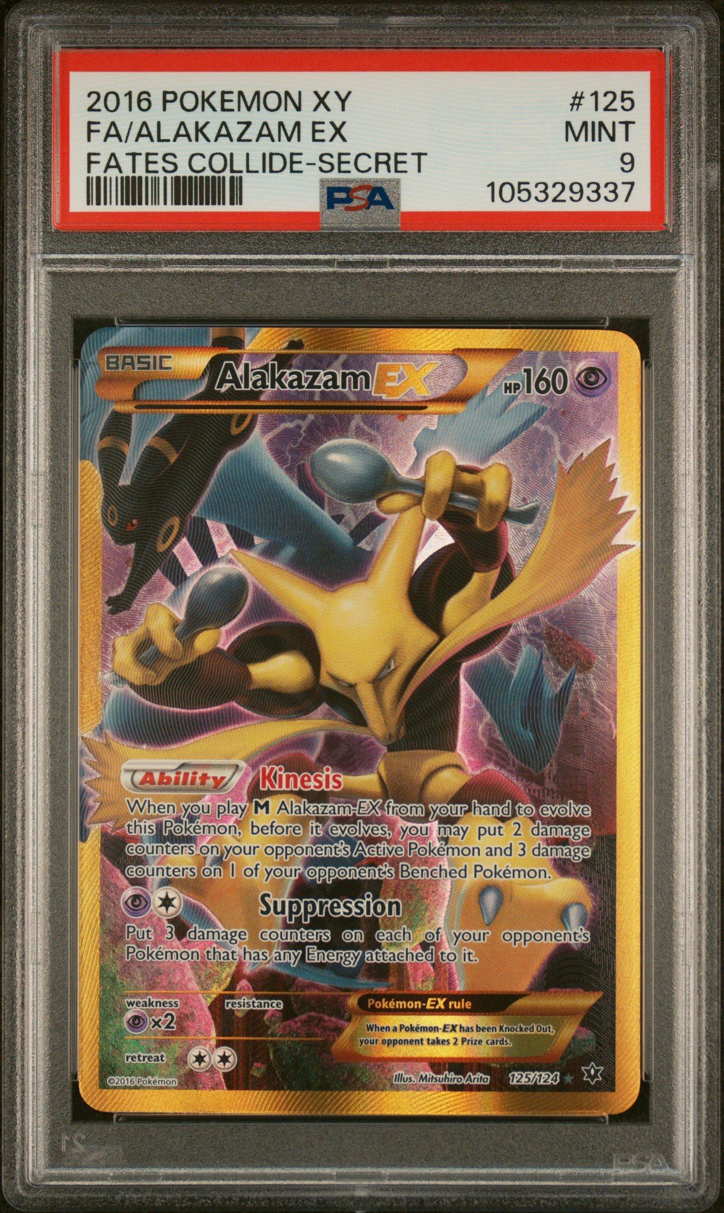 2016 Pokemon Xy Fates Collide 125 Full Art/alakazam Ex Secret PSA