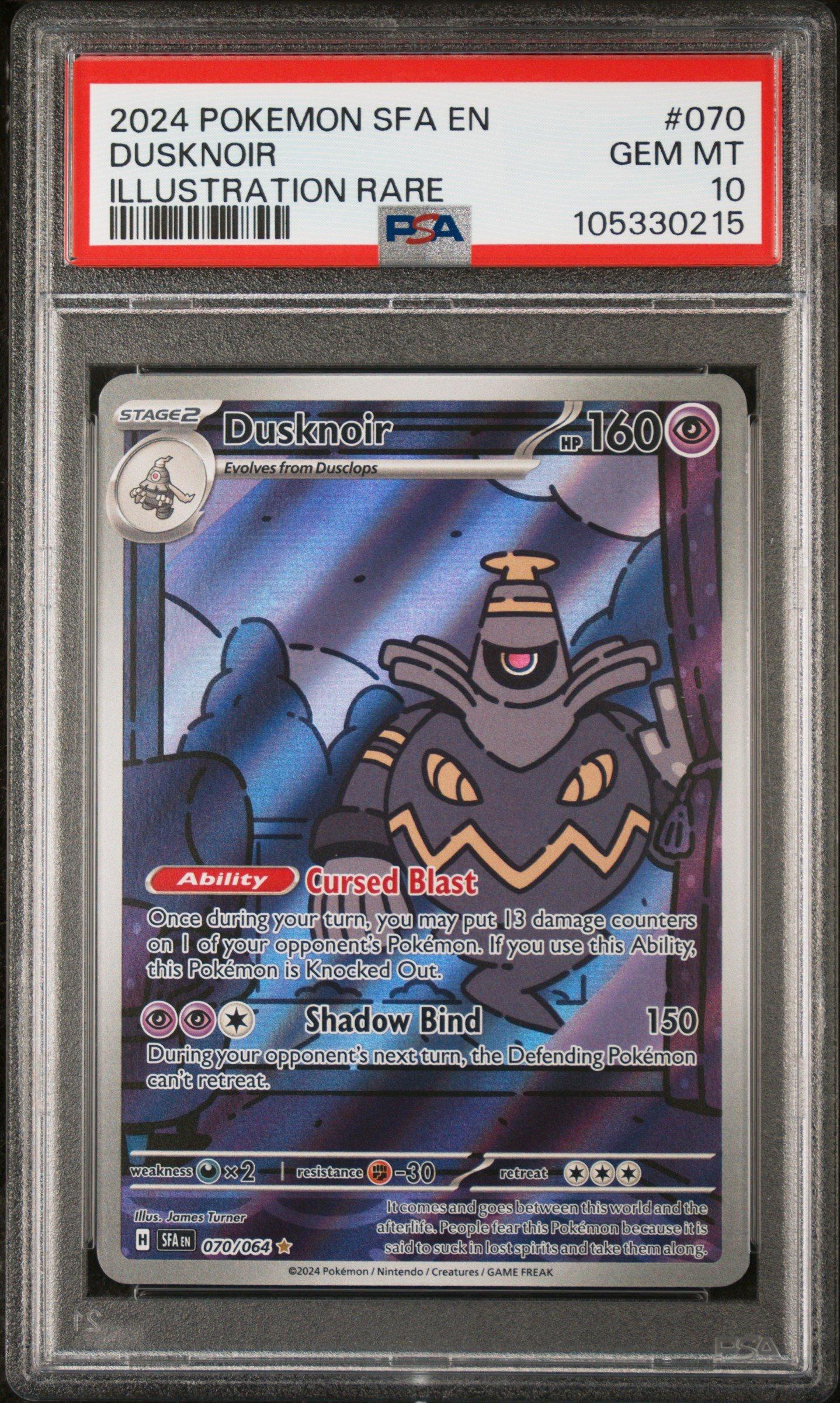 2024 Pokemon Sfa En-shrouded Fable 070 Dusknoir Illustration Rare PSA 10