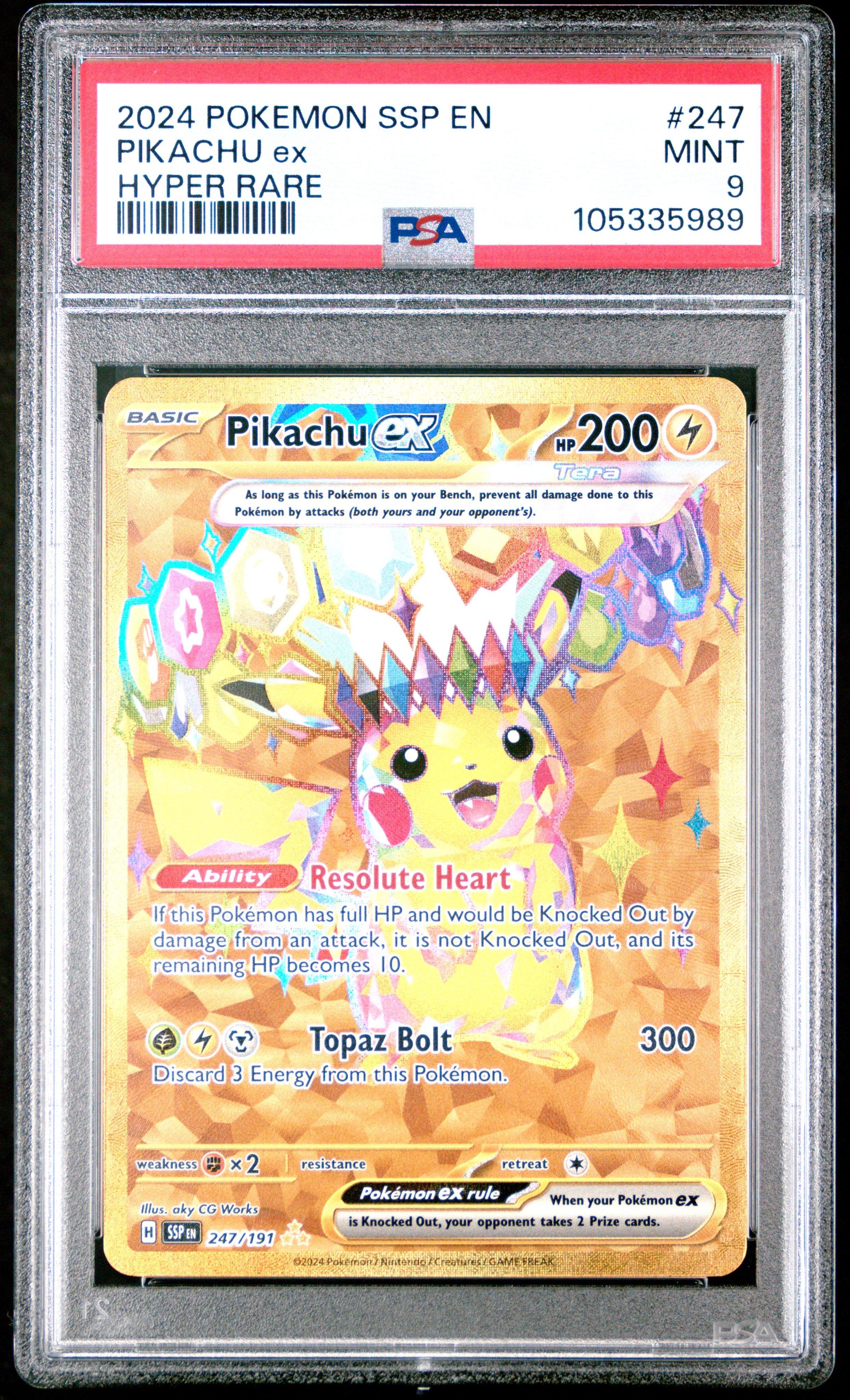 2024 Pokemon Ssp En-surging Sparks 247 Pikachu Ex Hyper Rare PSA 9