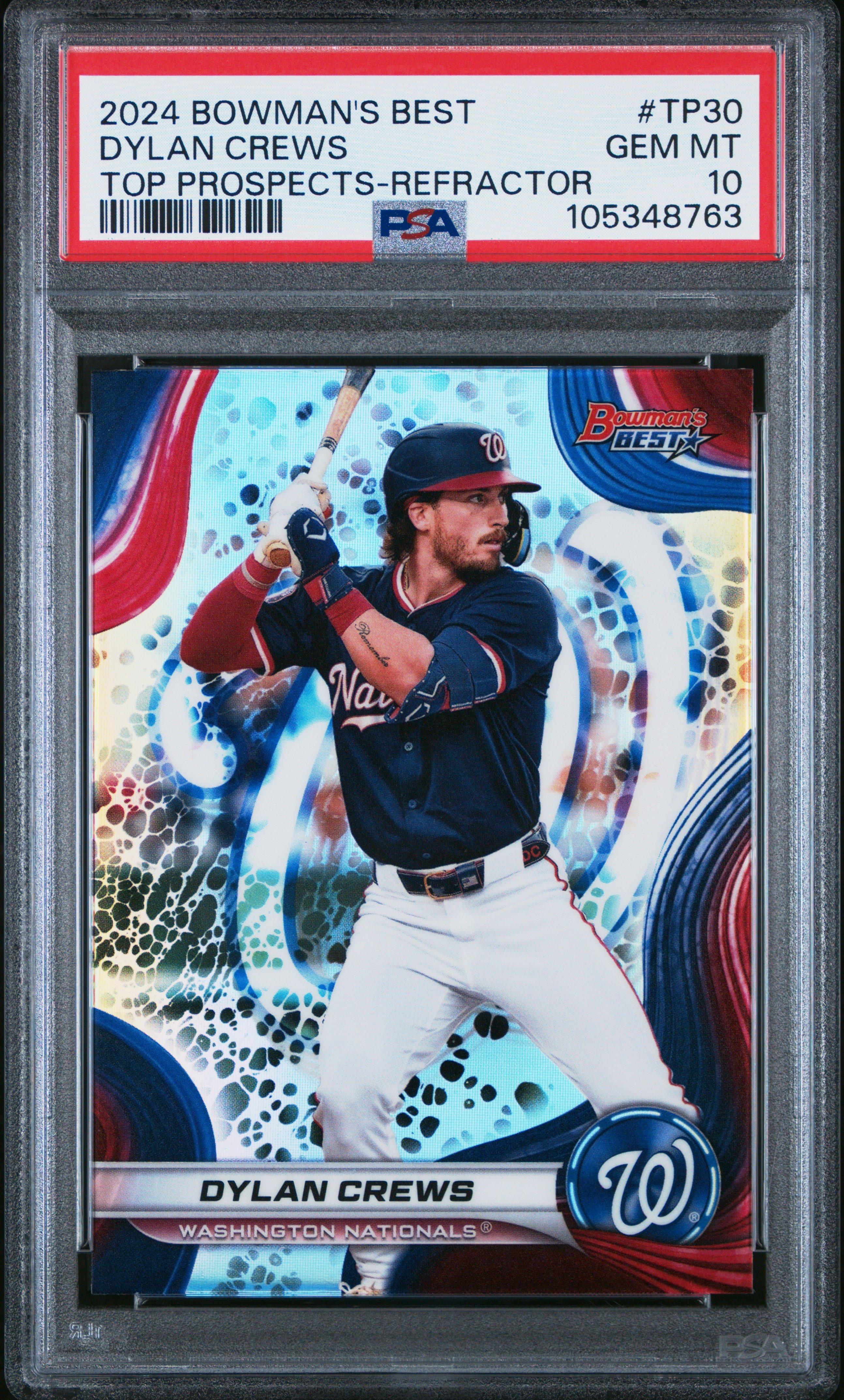 2024 Bowman's Best Top Prospects Tp30 Dylan Crews Refractor PSA 10