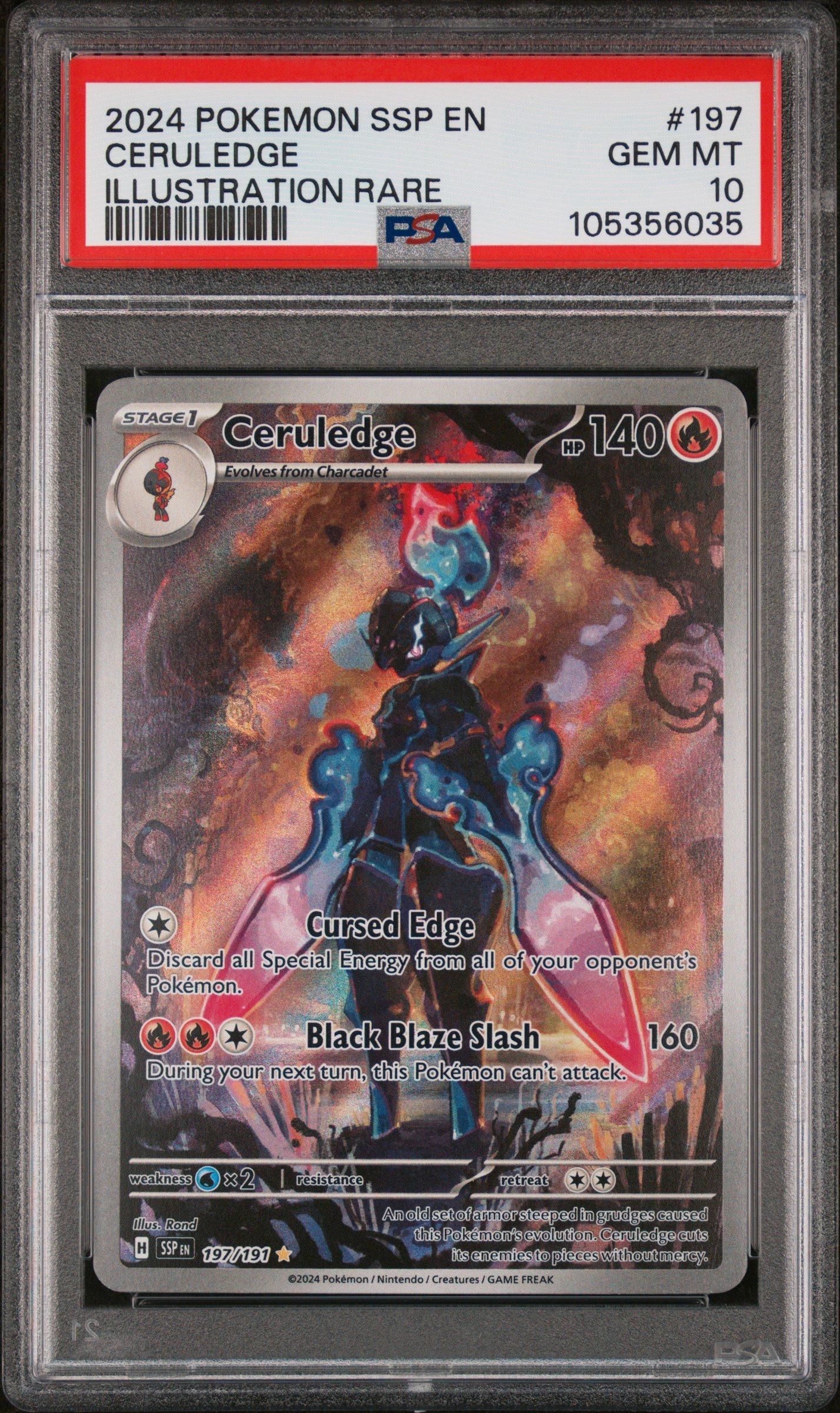 ceruledge ex pokemon card value 147/131 Fighting Sword If your opponents Active Pokemon is a Pokemon 2024 Pokemon Ssp En-surging Sparks