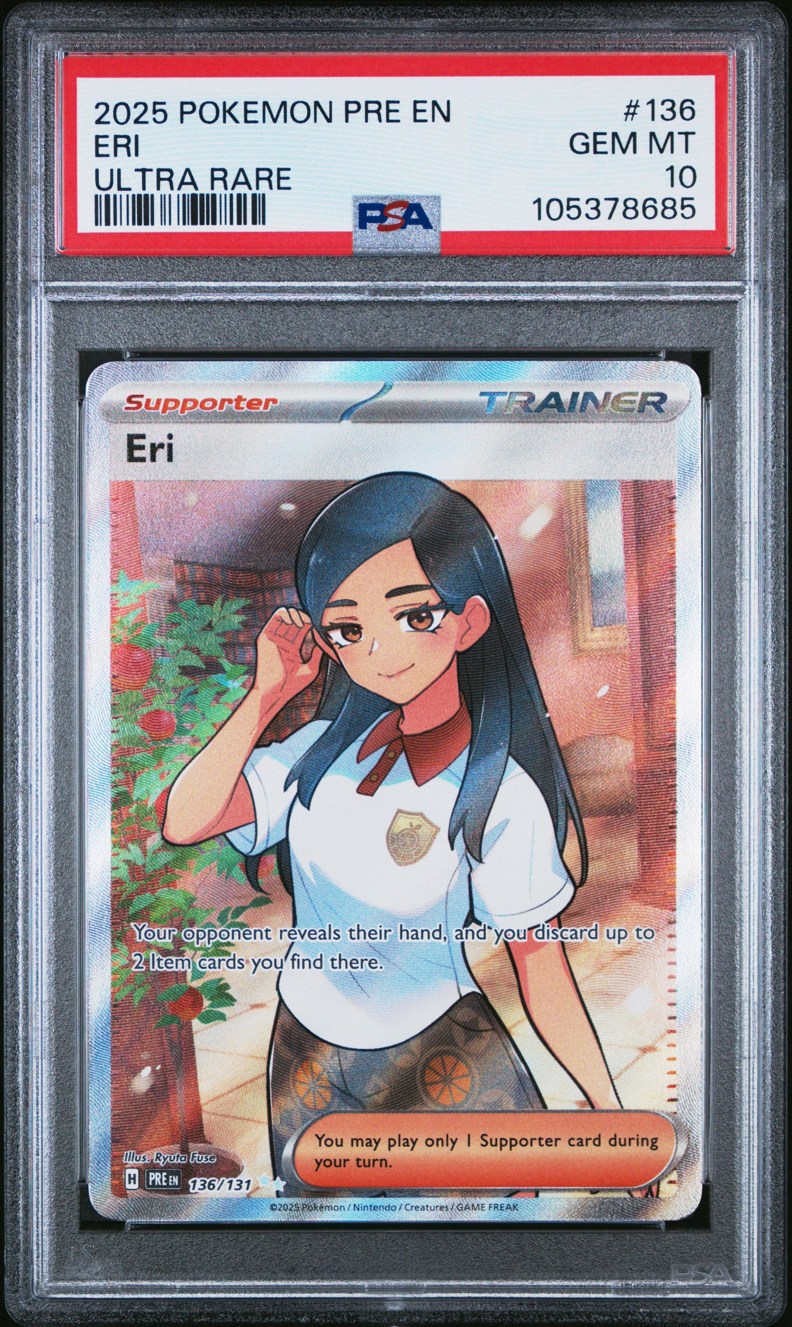 2025 Pokemon Pre En-prismatic Evolutions 136 Eri Ultra Rare PSA