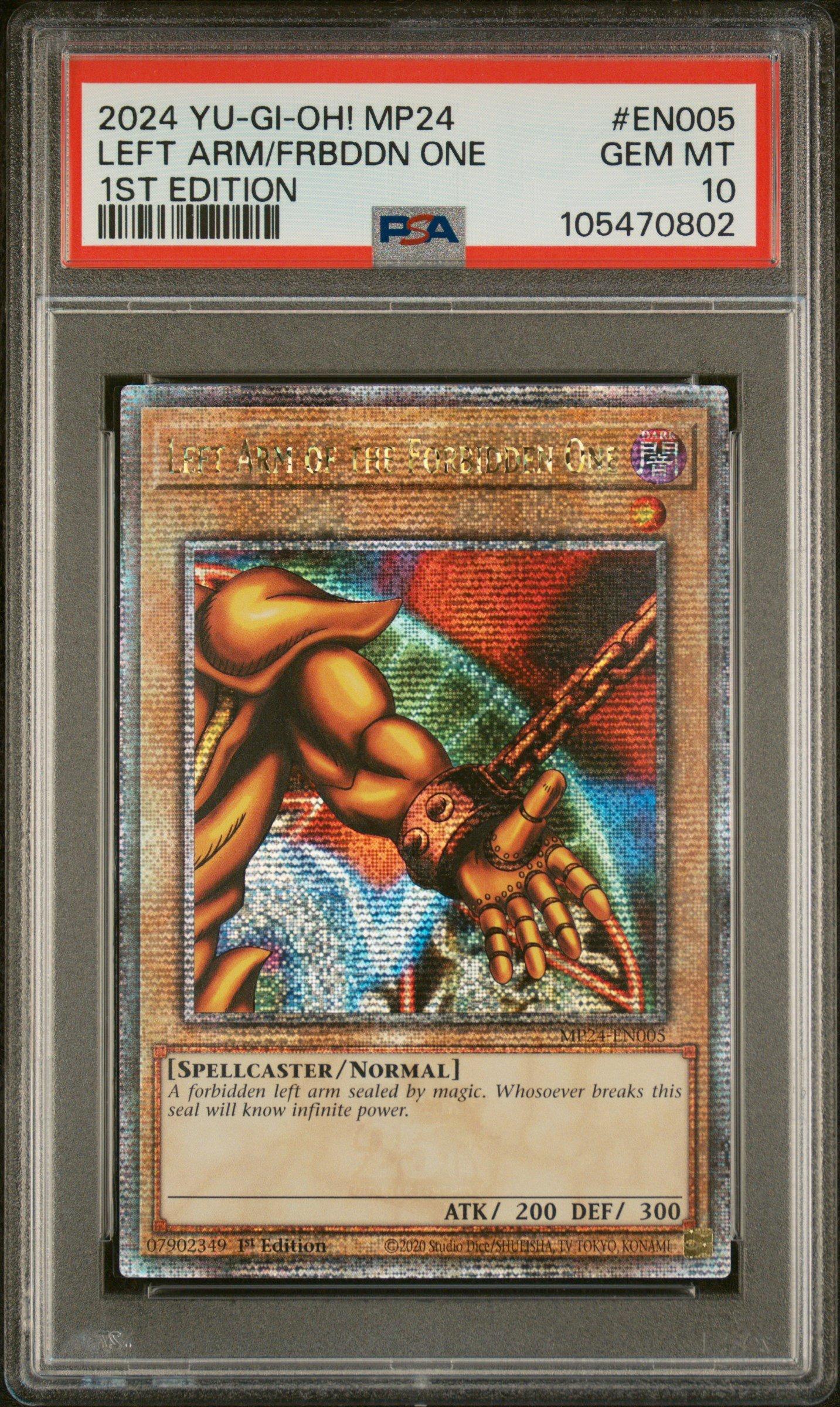 2024 Yu-gi-oh! Mp24-25th Anniversary Tin: Dueling Mirrors En005 Left Arm Of The Forbidden One 1st Edition PSA 10