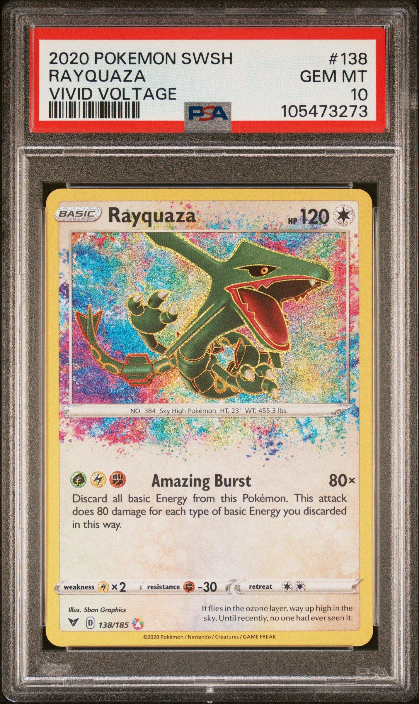 2020 Pokemon Sword & Shield Vivid Voltage 138 Rayquaza PSA 10
