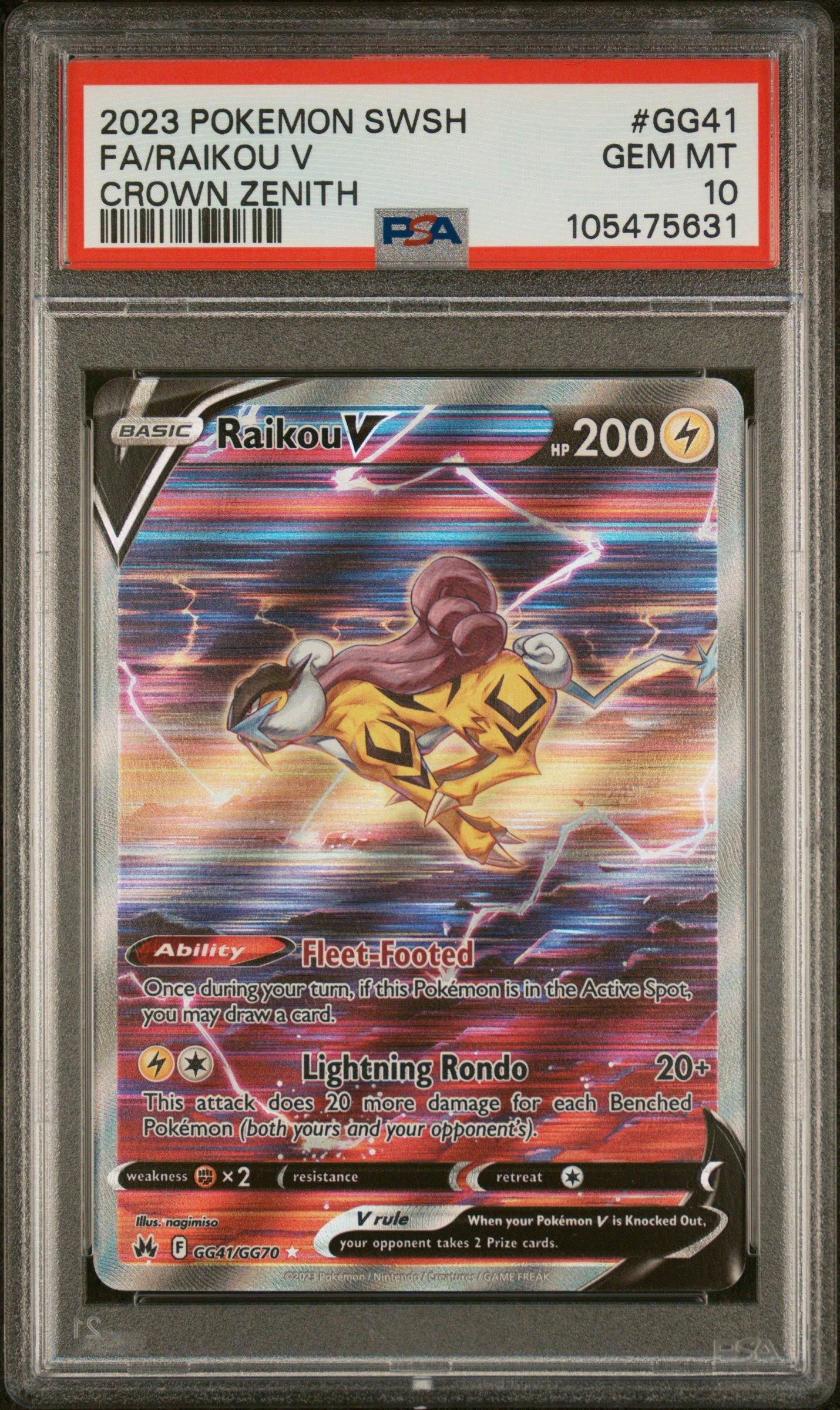 2023 Pokemon Sword And Shield Crown Zenith Gg41 Full Art/raikou V