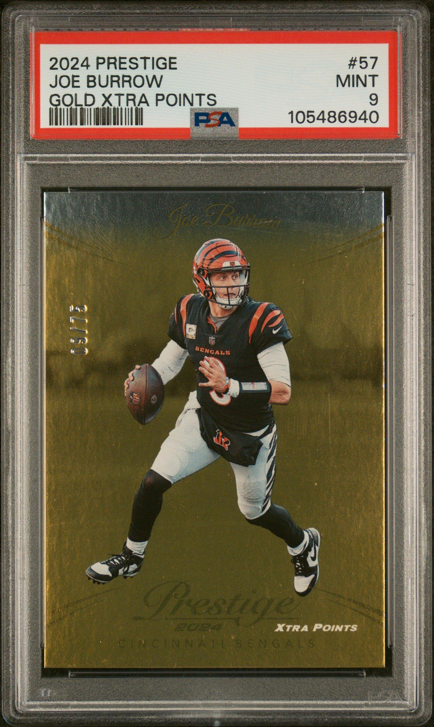2024 Panini Prestige 57 Joe Burrow Gold Xtra Points PSA 9
