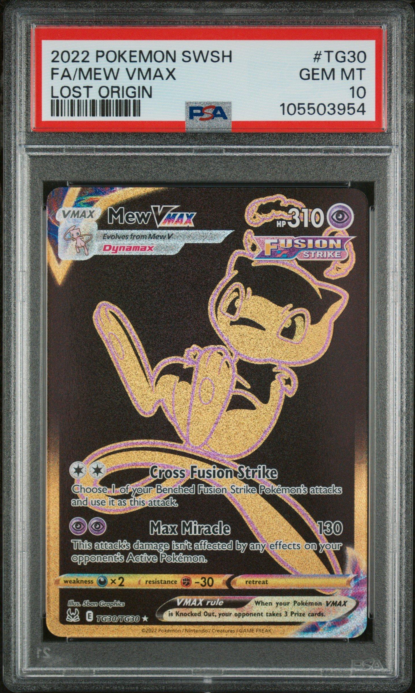 2022 Pokemon Sword & Shield Lost Origin Tg30 Full Art/mew Vmax PSA