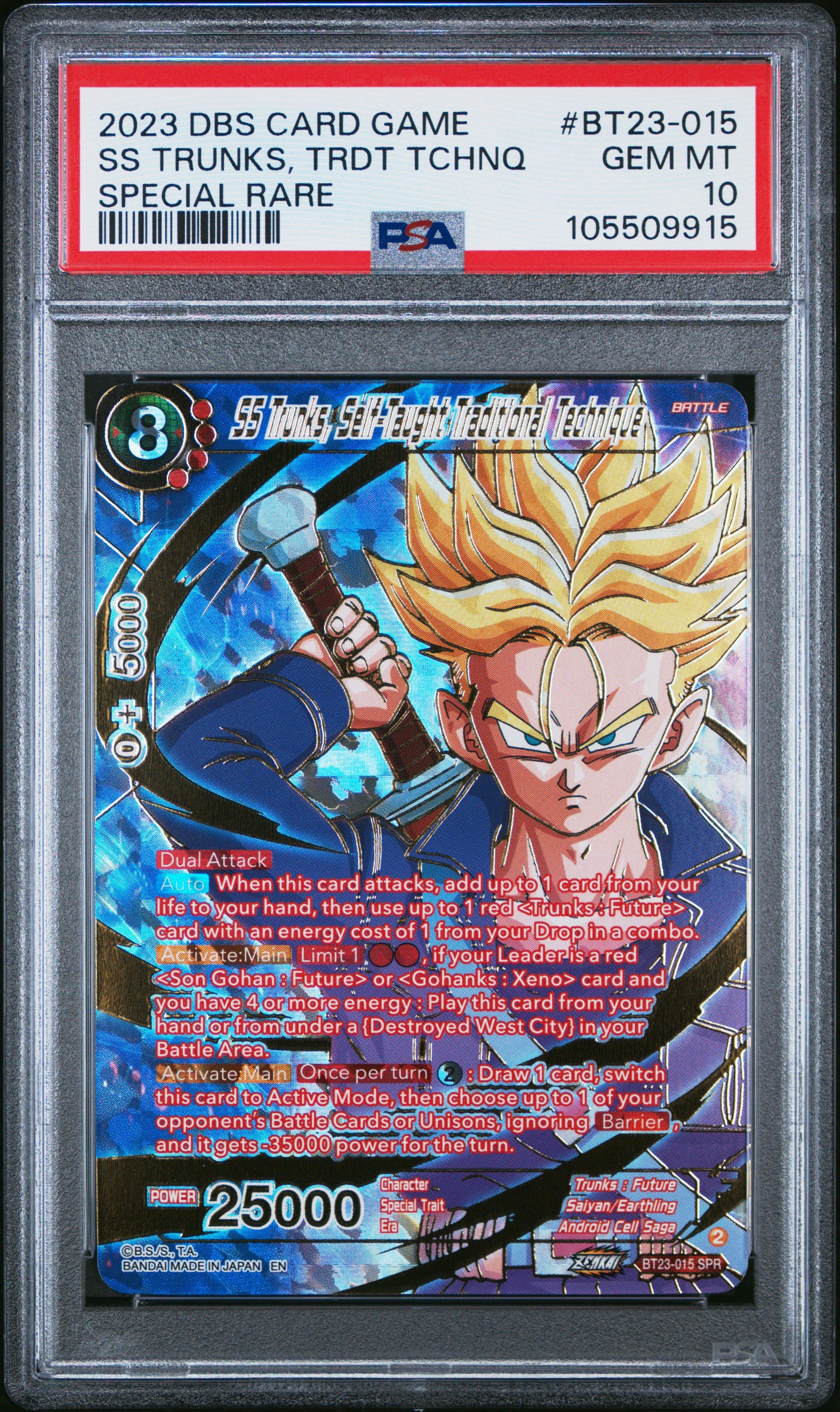 2023 Dragon Ball Super Card Game Series 23 Perfect Combination Bt23-015 Ss Trunks