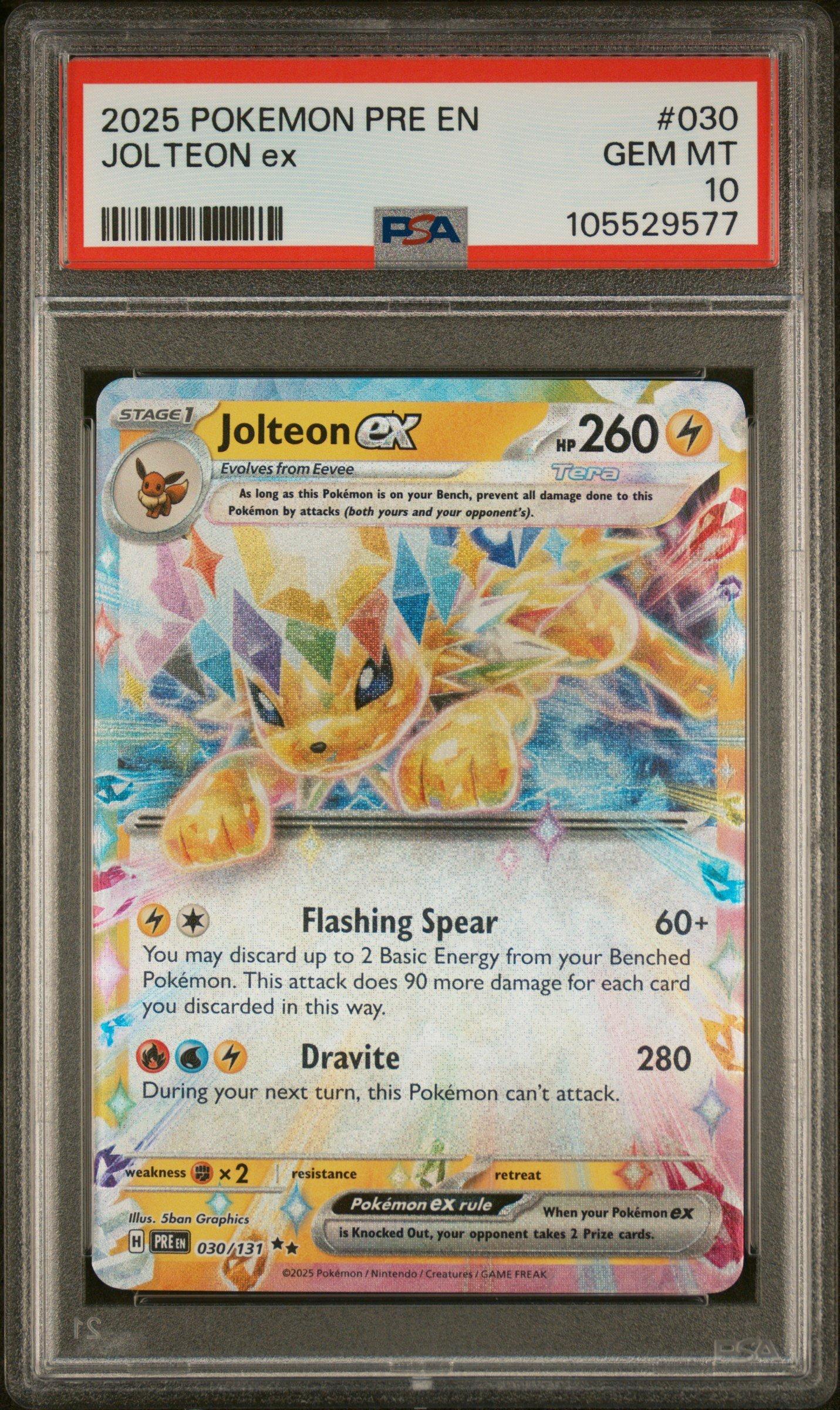 2025 Pokemon Pre En-prismatic Evolutions 030 Jolteon Ex PSA