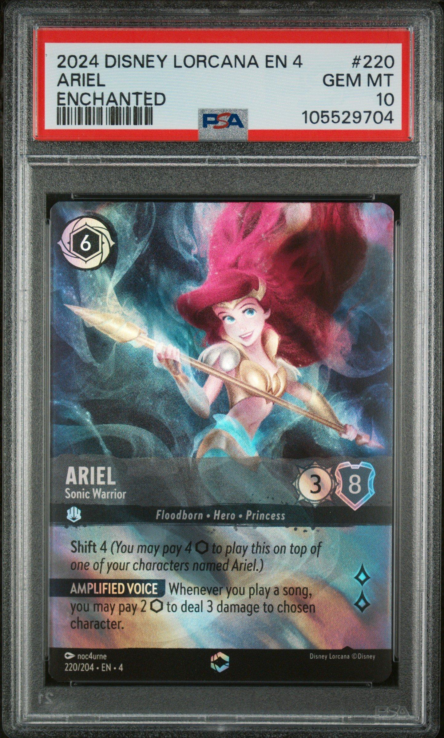 2024 Disney Lorcana En 4-ursula's Return 220 Ariel - Sonic Warrior