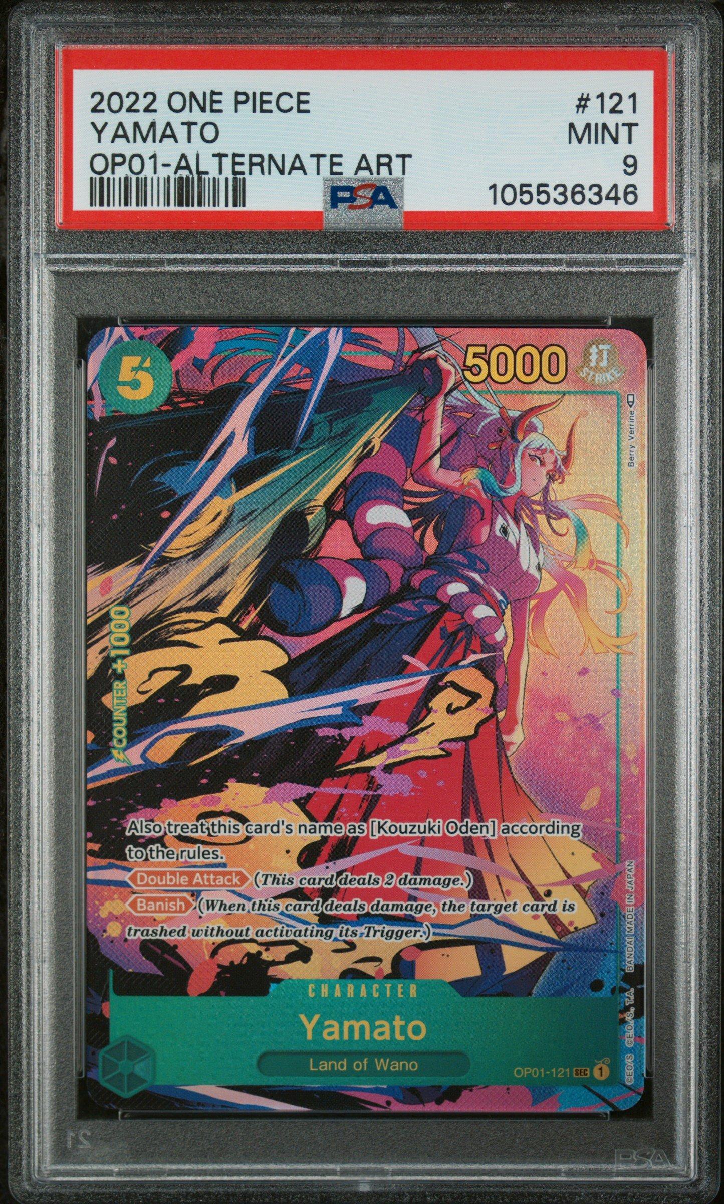 2022 One Piece Op01-romance Dawn 121 Yamato Alternate Art PSA 9