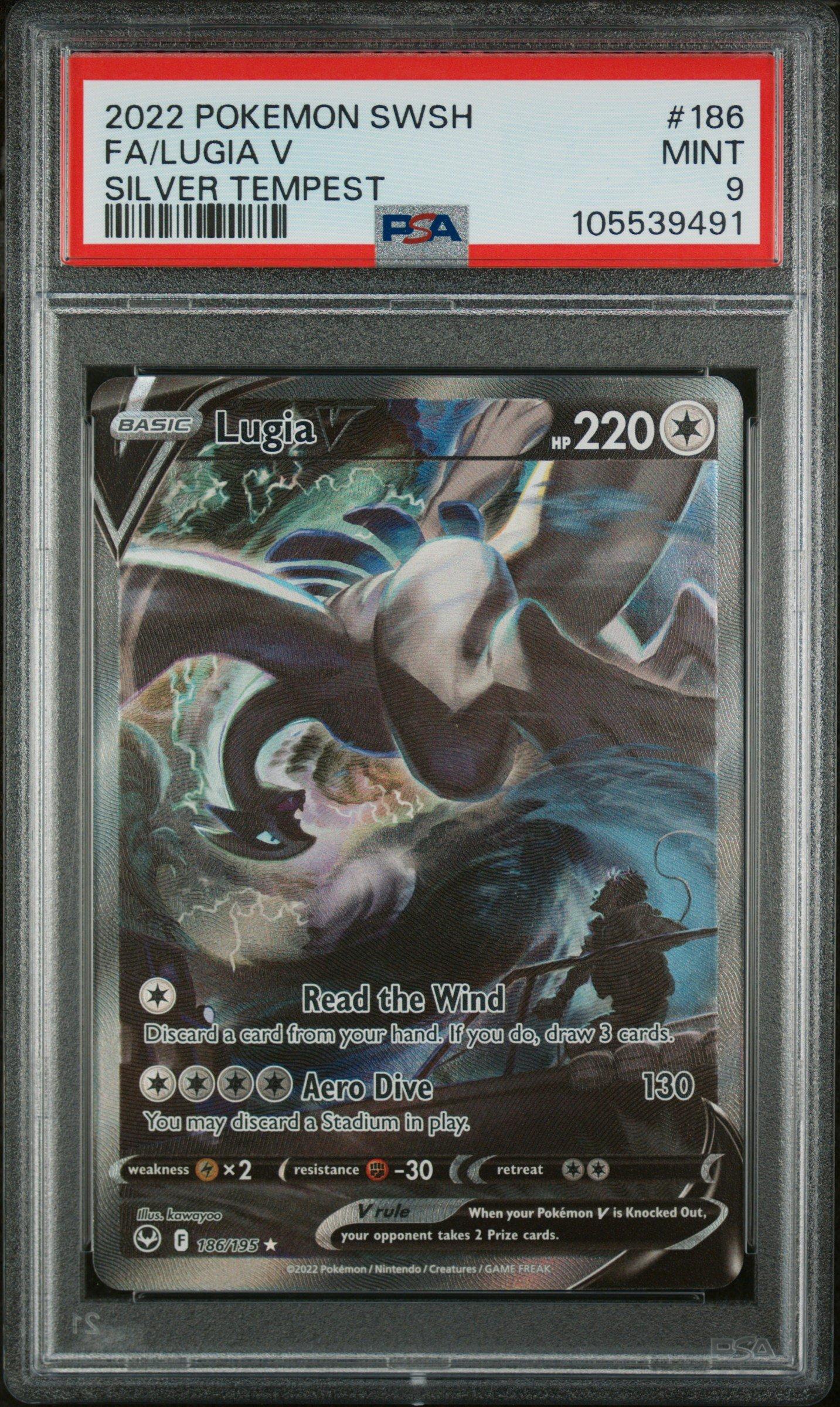 2022 Pokemon Sword & Shield Silver Tempest Full Art/lugia V PSA