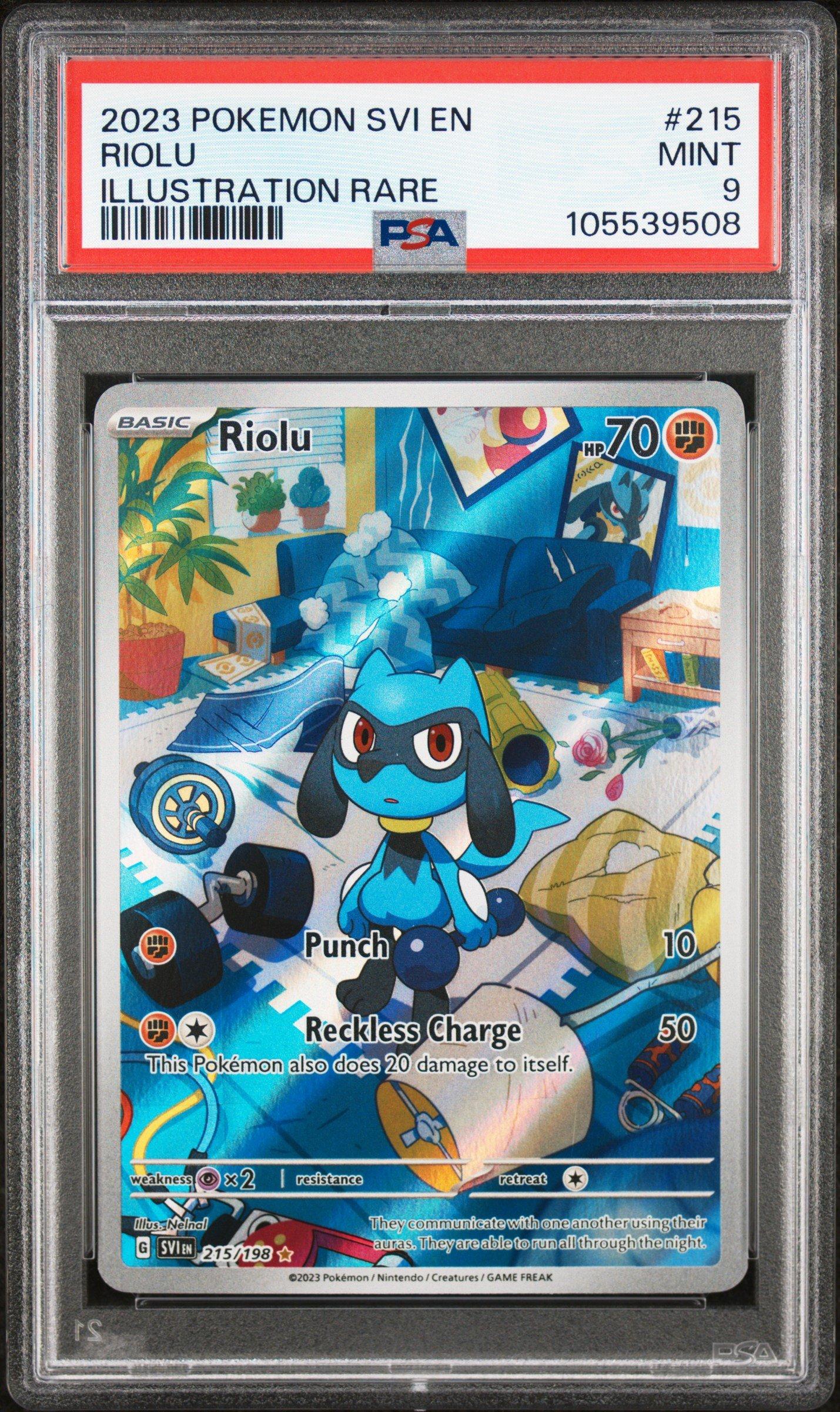 2023 Pokemon Svi En-scarlet & Violet 215 Riolu Illustration Rare PSA 9