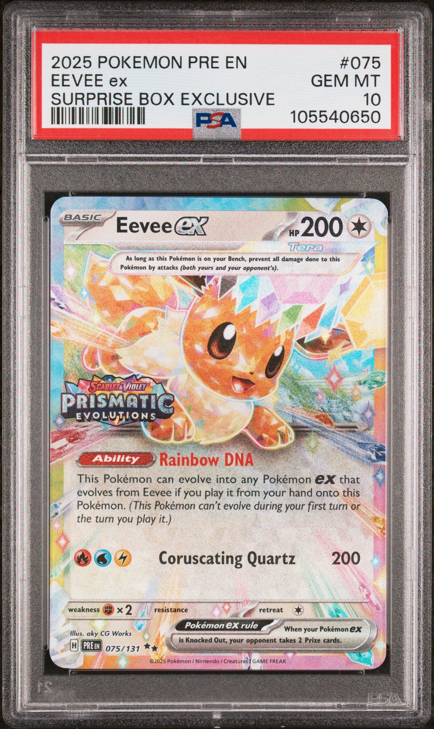 2025 Pokemon Pre En-prismatic Evolutions 075 Eevee Ex Surprise Box