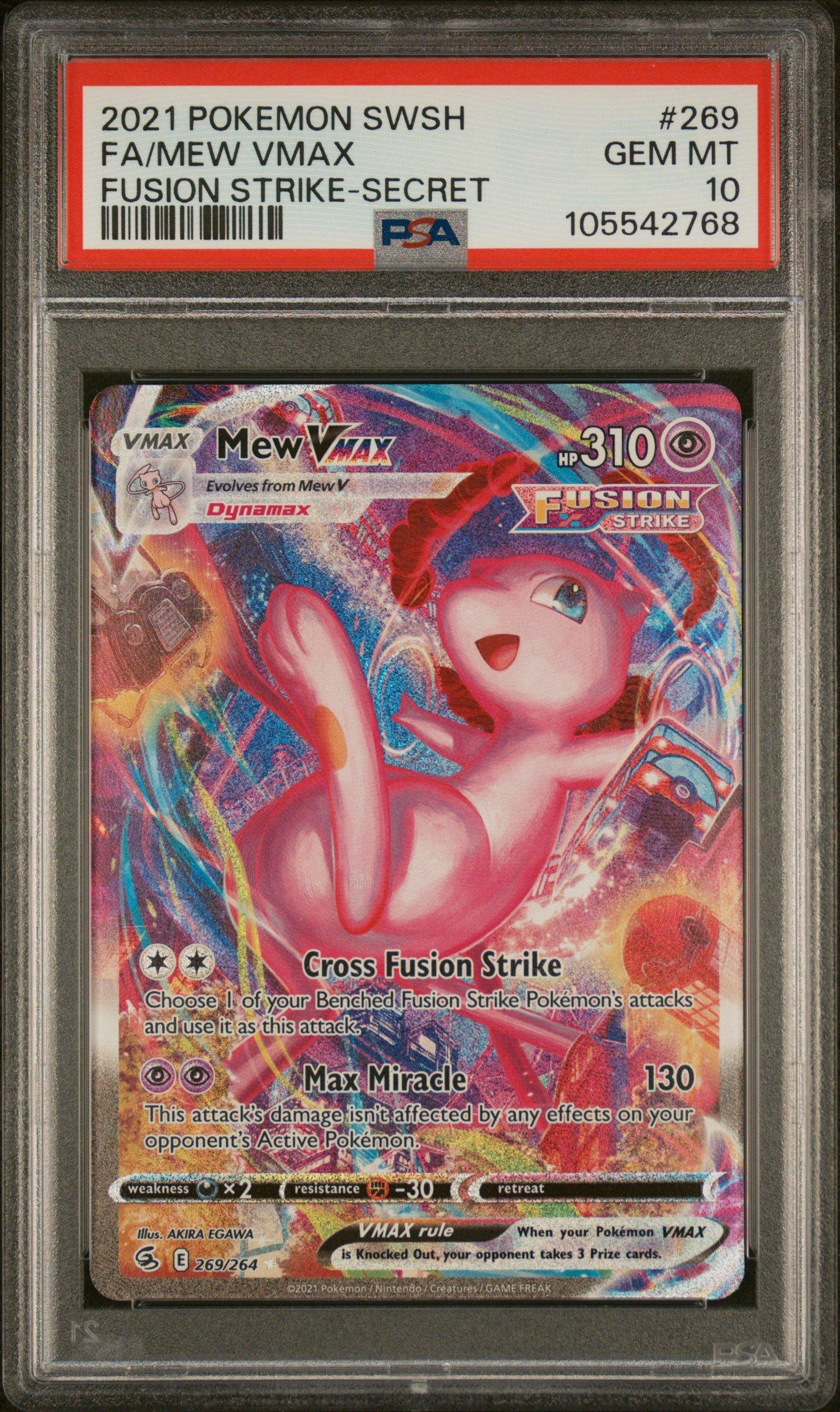 2021 Pokemon Sword & Shield Fusion Strike Full Art/mew Vmax Secret PSA