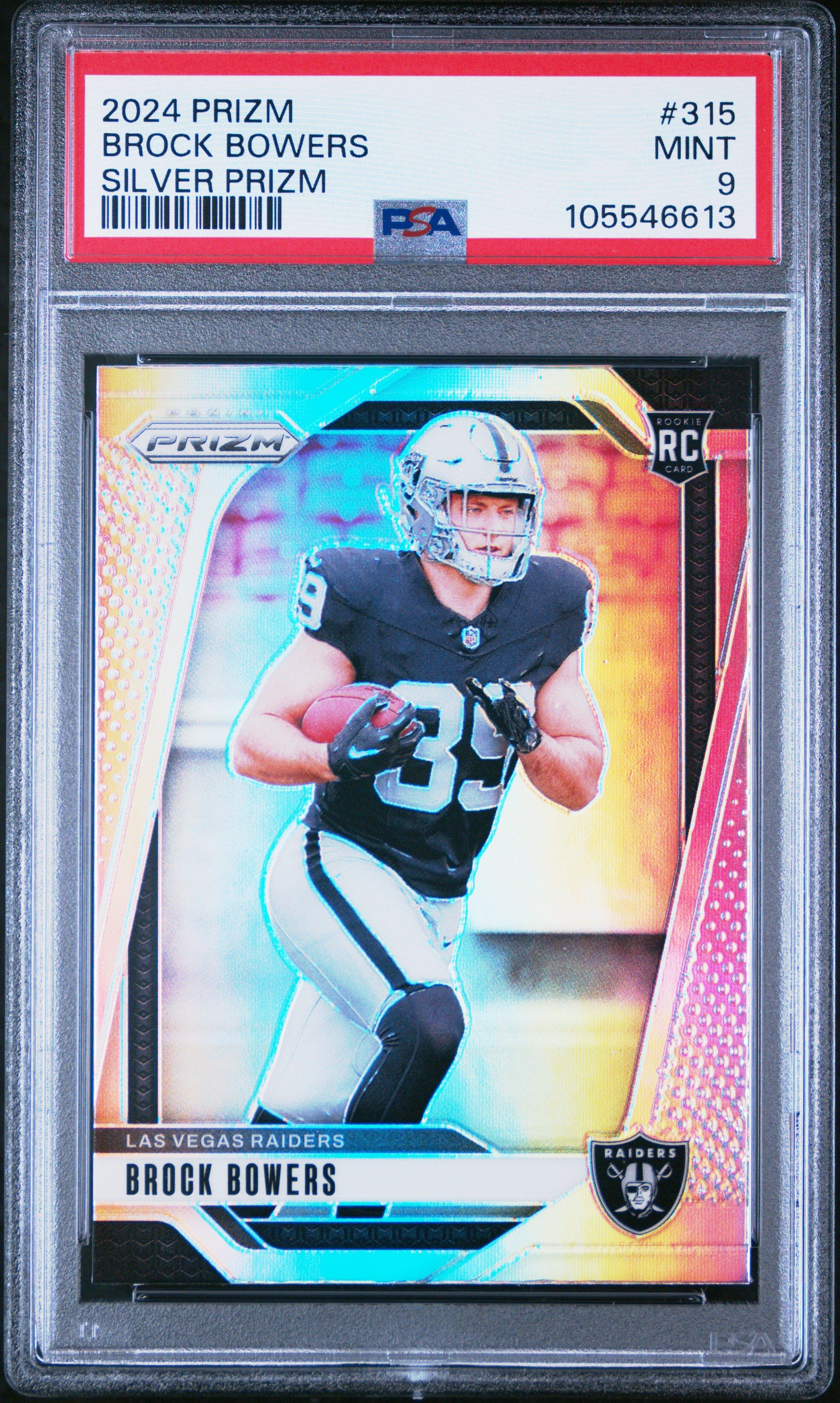 2024 Panini Prizm 315 Brock Bowers Silver Prizm PSA 9