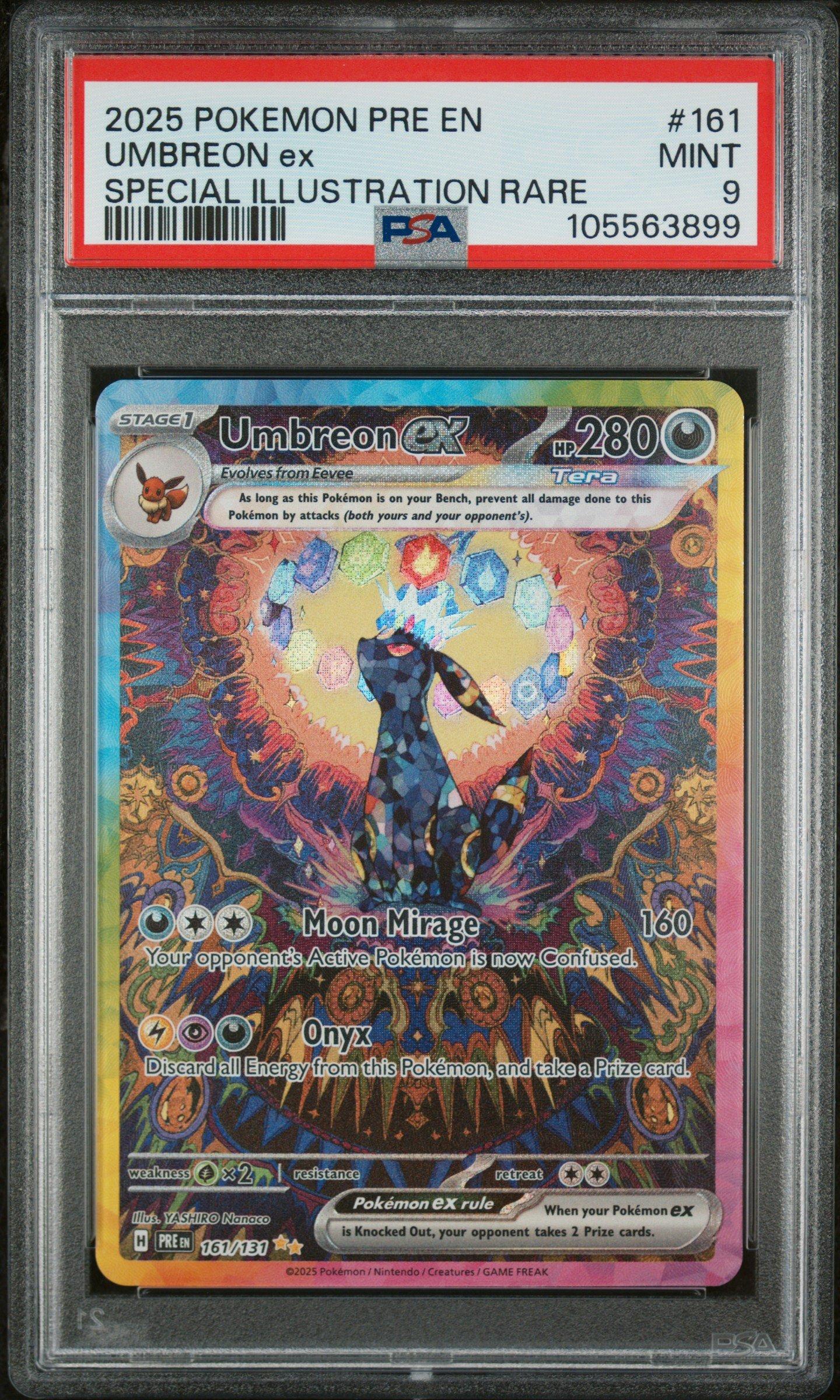 2025 Pokemon Pre En-prismatic Evolutions 161 Umbreon Ex Special Illustration Rare PSA 9