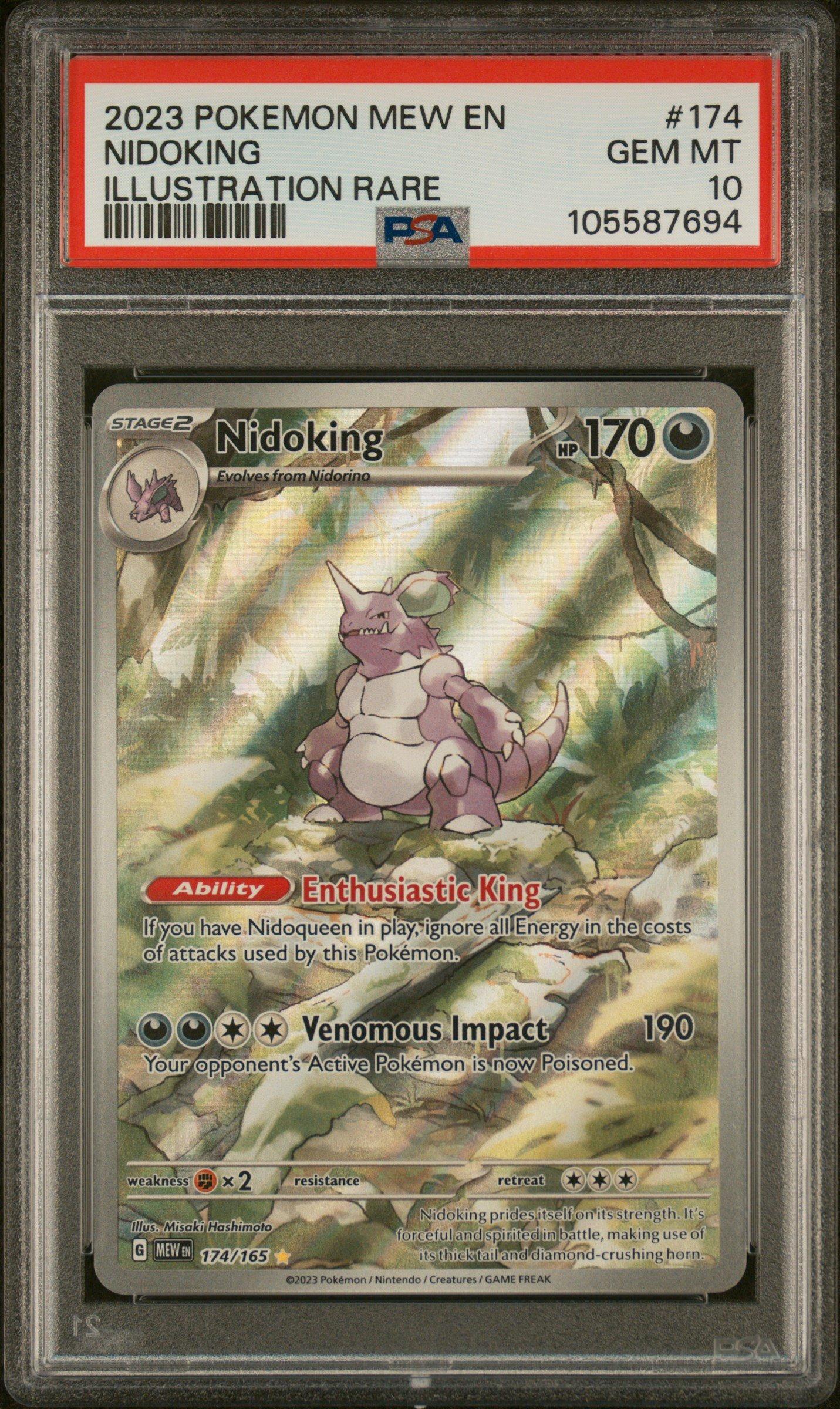 2023 Pokemon Mew En-151 174 Nidoking Illustration Rare PSA 10