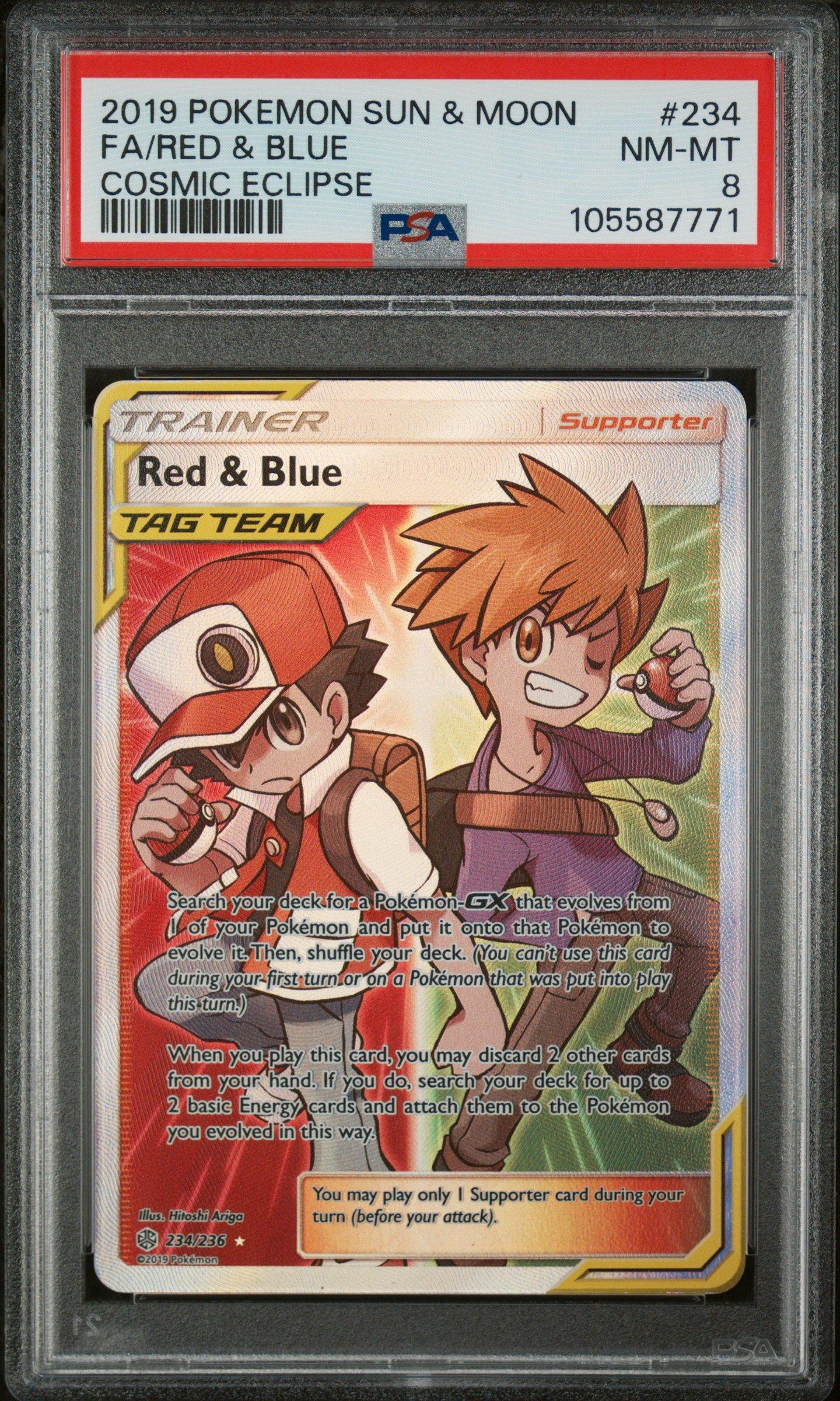 2019 Pokemon Sun & Moon Cosmic Eclipse 234 Full Art/red & Blue PSA