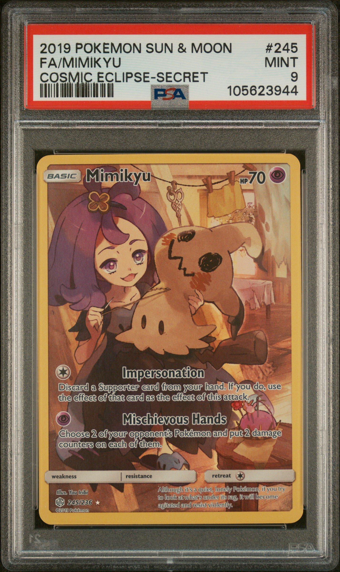 2019 Pokemon Sun & Moon Cosmic Eclipse 245 Full Art/mimikyu Secret