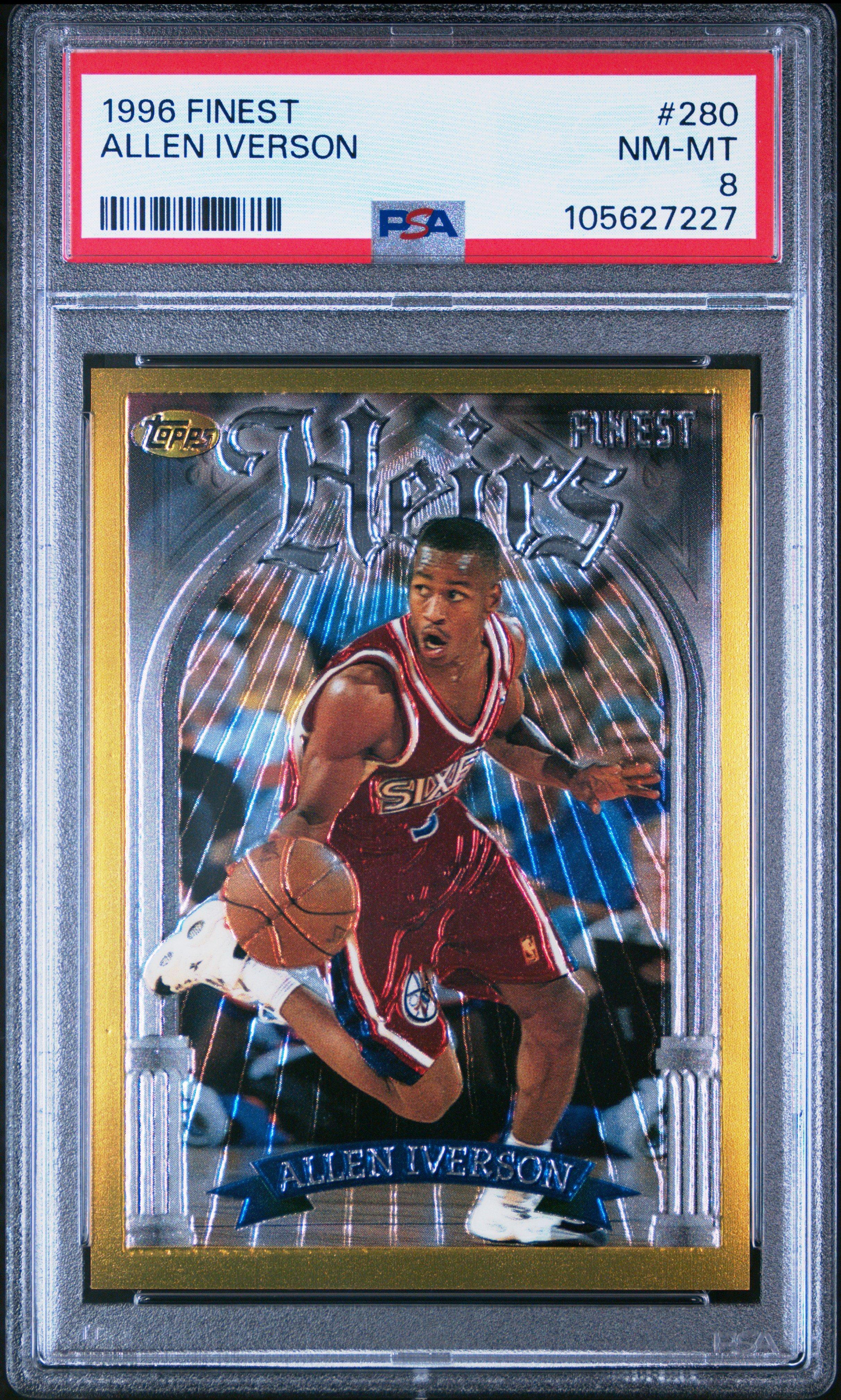 1996 Finest 280 Allen Iverson PSA 8