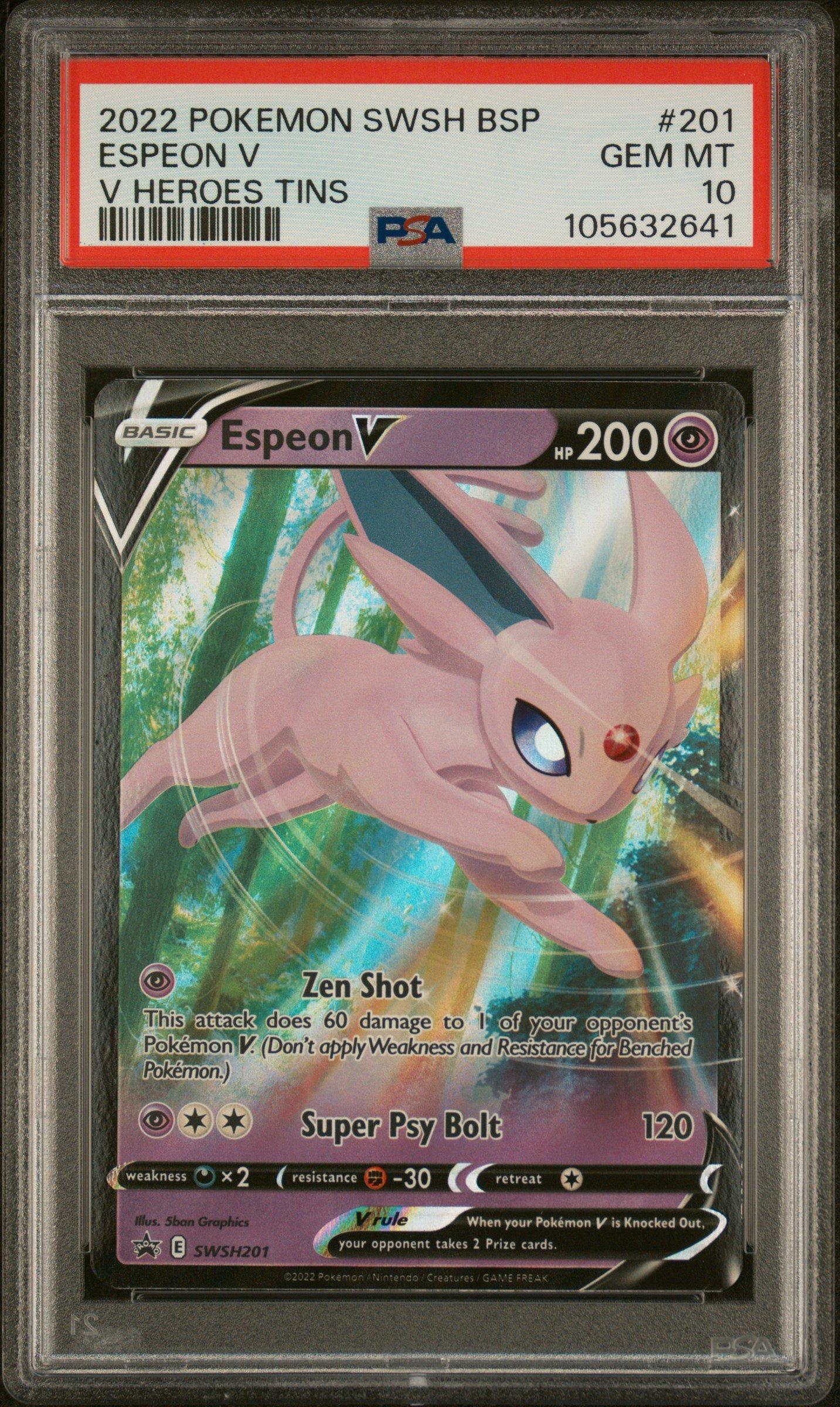 2022 Pokemon Swsh Black Star Promo 201 Espeon V V Heroes Tins PSA