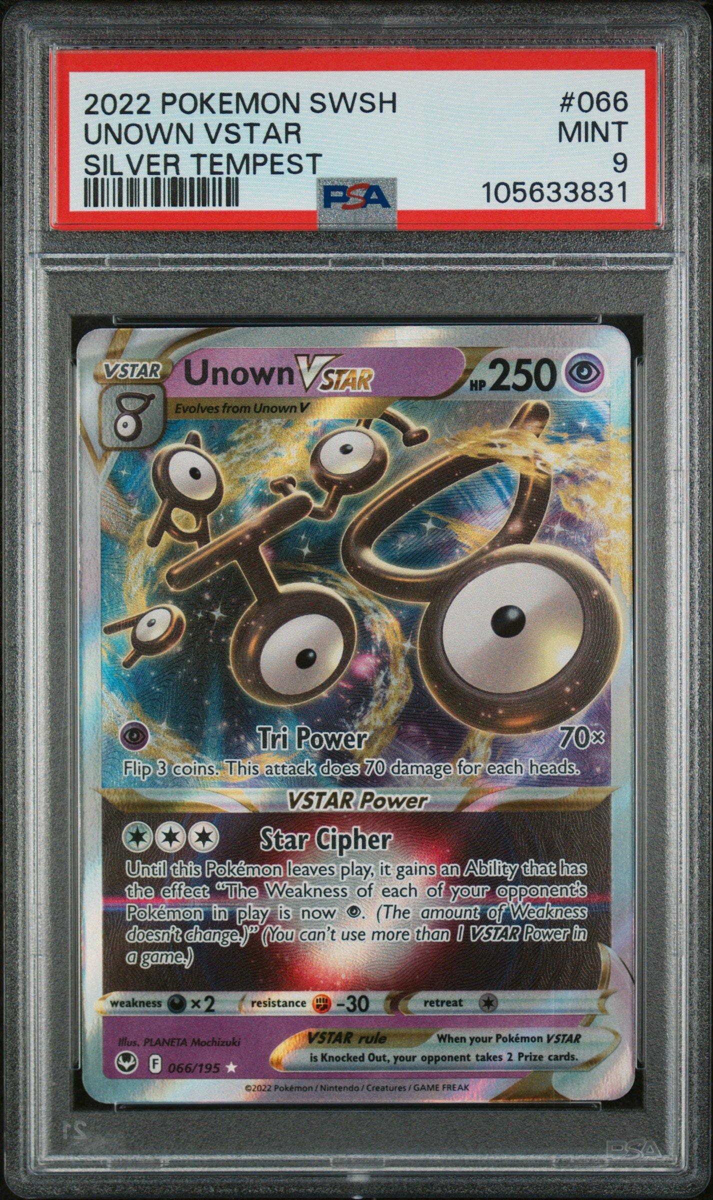 2022 Pokemon Sword & Shield Silver Tempest 066 Unown Vstar PSA