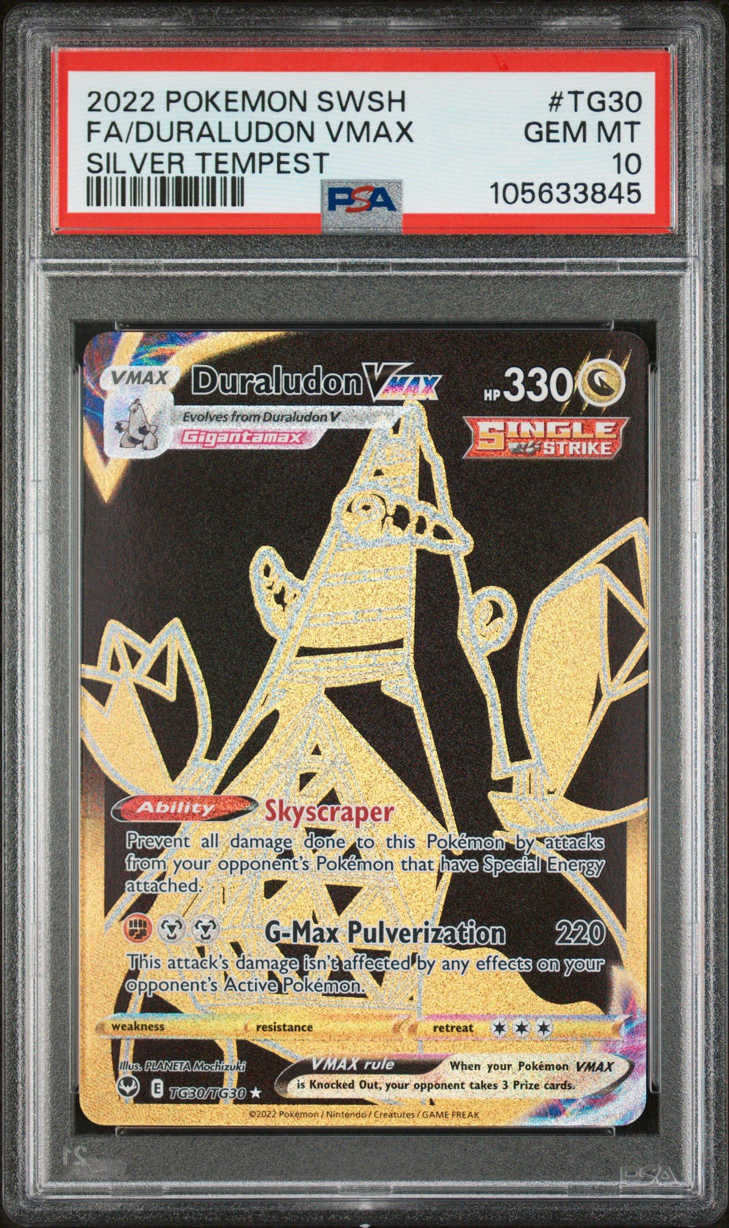 2022 Pokemon Sword & Shield Silver Tempest Tg30 Full Art/duraludon Vmax PSA 10