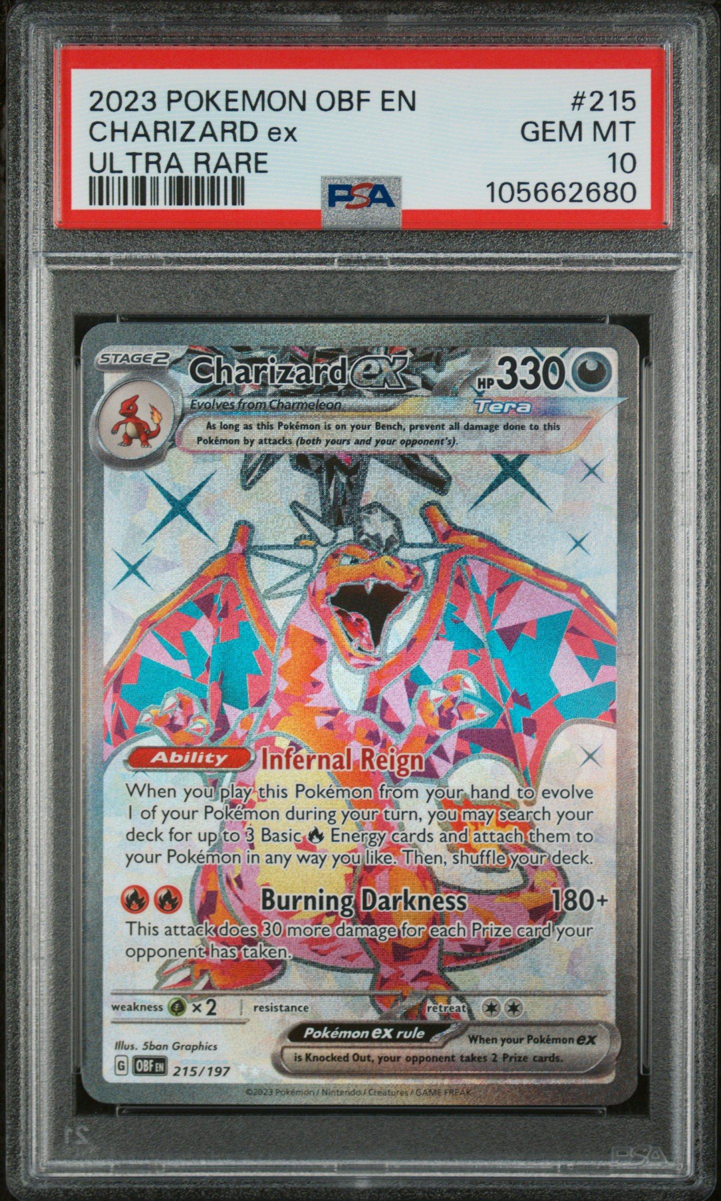 rare cards from scarlet and violet Pidgeot ex Pokemon Obsidian Flames Special Illustration Rare #225 PSA 8 main image 0