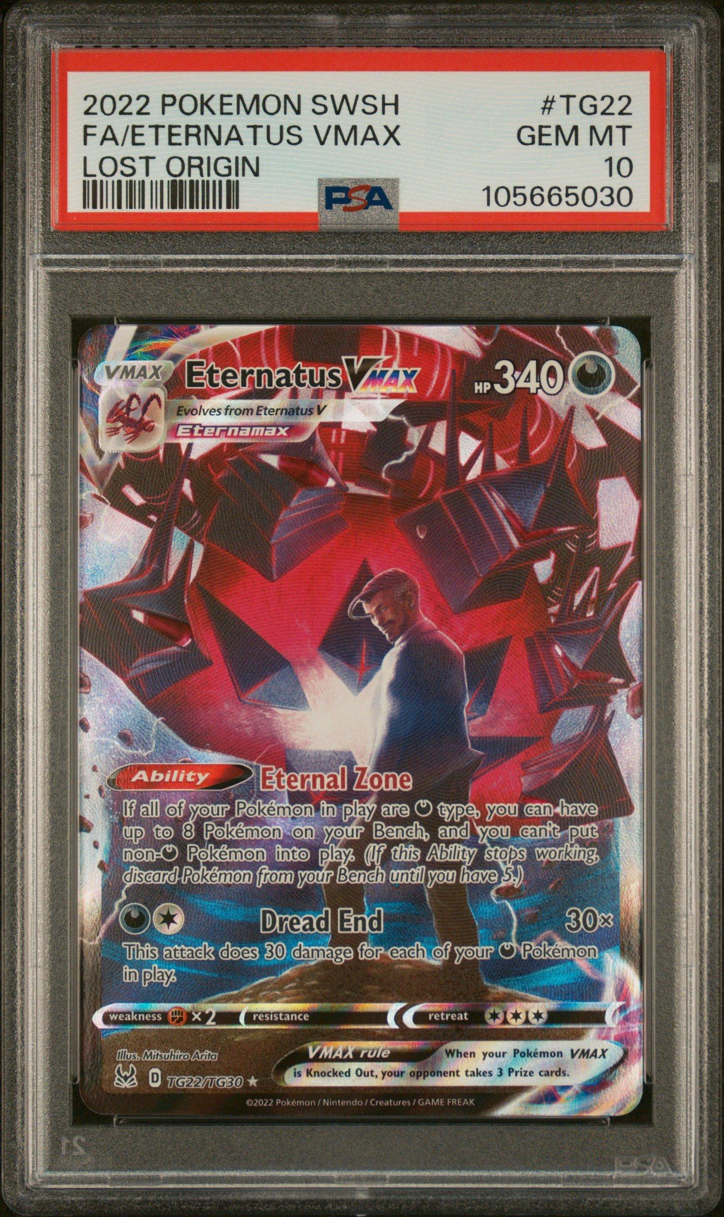 2022 Pokemon Sword & Shield Lost Origin Tg22 Full Art/eternatus Vmax PSA