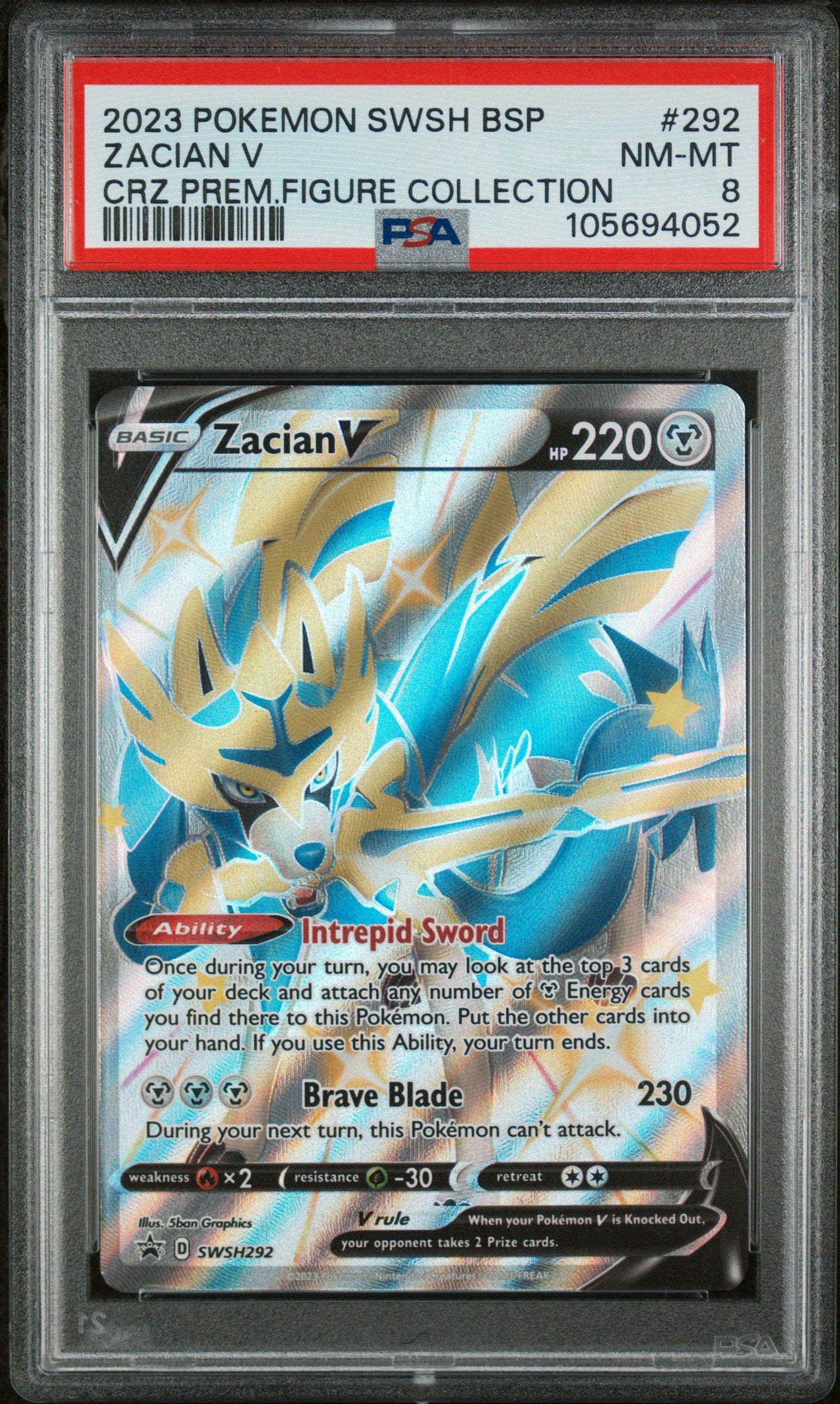 2023 Pokemon Swsh Black Star Promo 292 Zacian V Crown Zenith Premium Figure Collection PSA