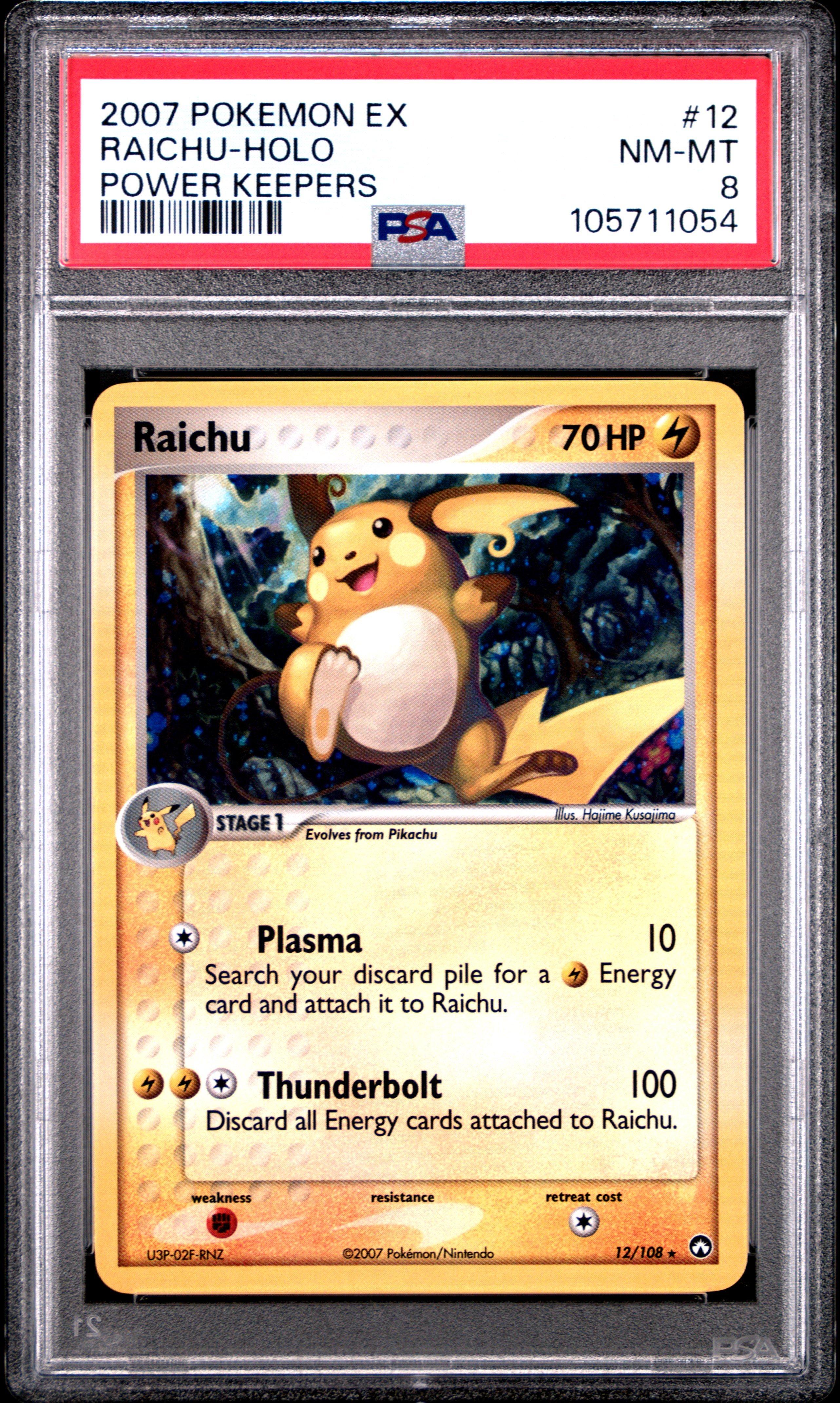 ライチュウ Raichu Power Keepers 2007 Pokemon Ex Power Keepers 12 Raichu-holo PSA 8 Graded Card