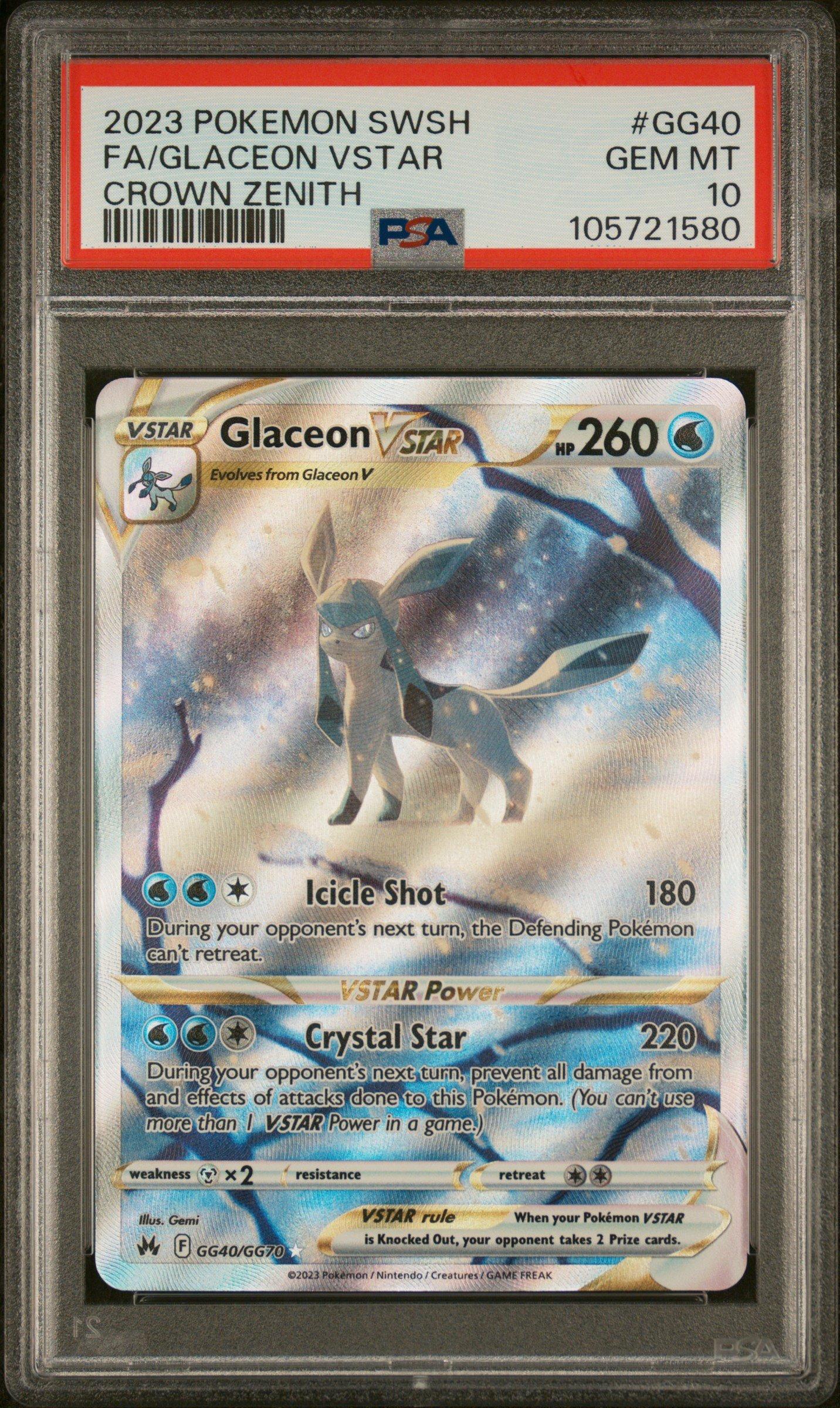 2023 Pokemon Sword And Shield Crown Zenith Gg40 Full Art/glaceon