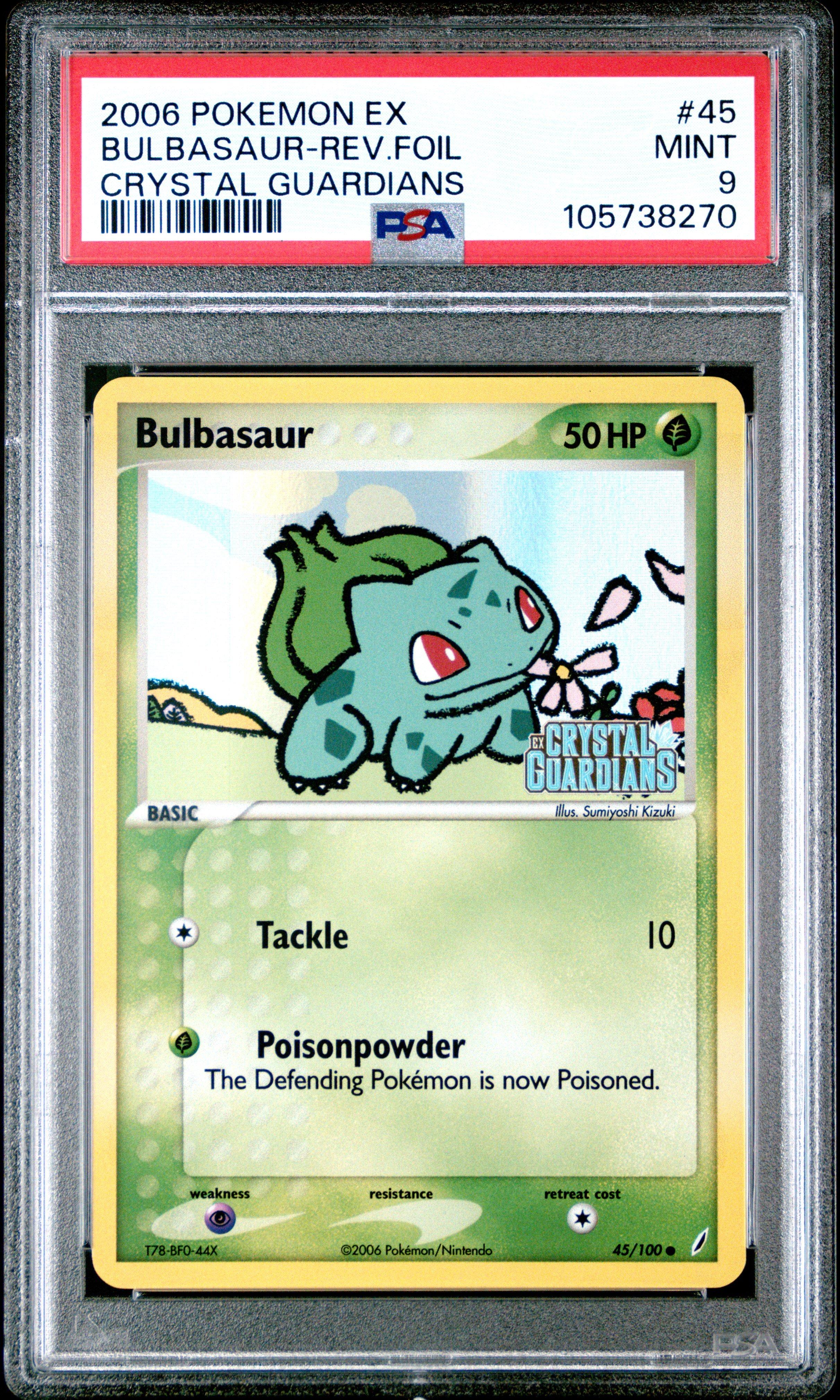 2006 Pokemon Ex Crystal Guardians 45 Bulbasaur-reverse Foil PSA 9