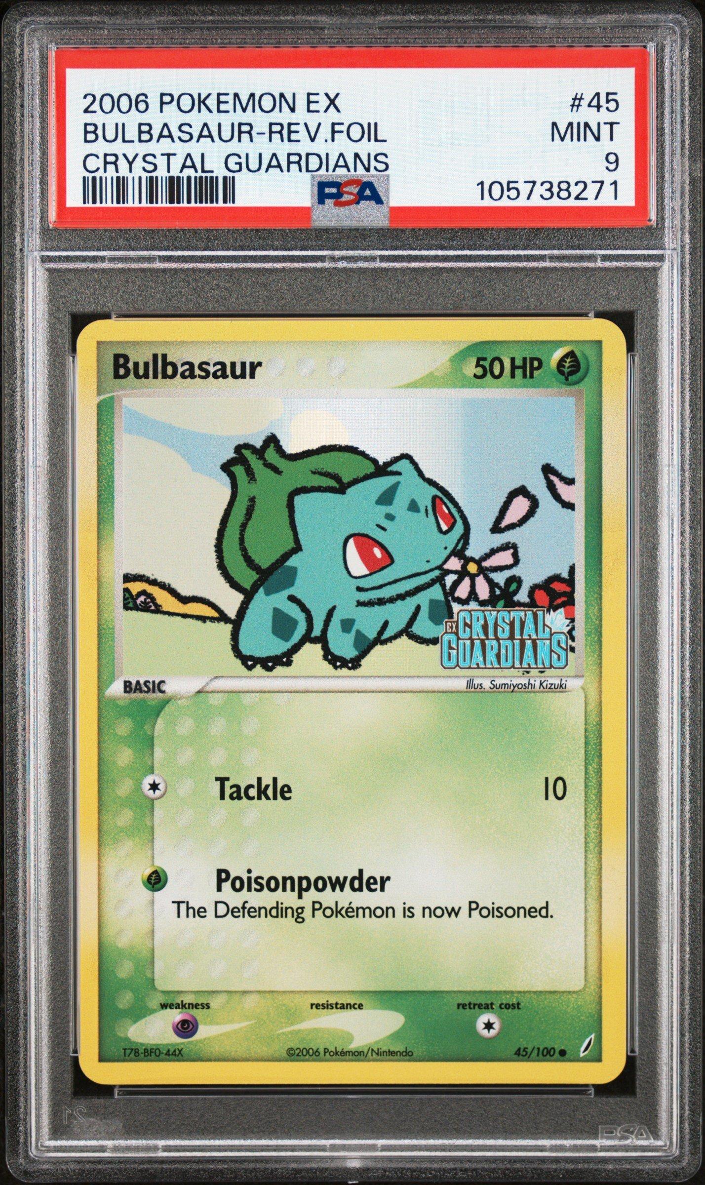 2006 Pokemon Ex Crystal Guardians 45 Bulbasaur-reverse Foil PSA 9