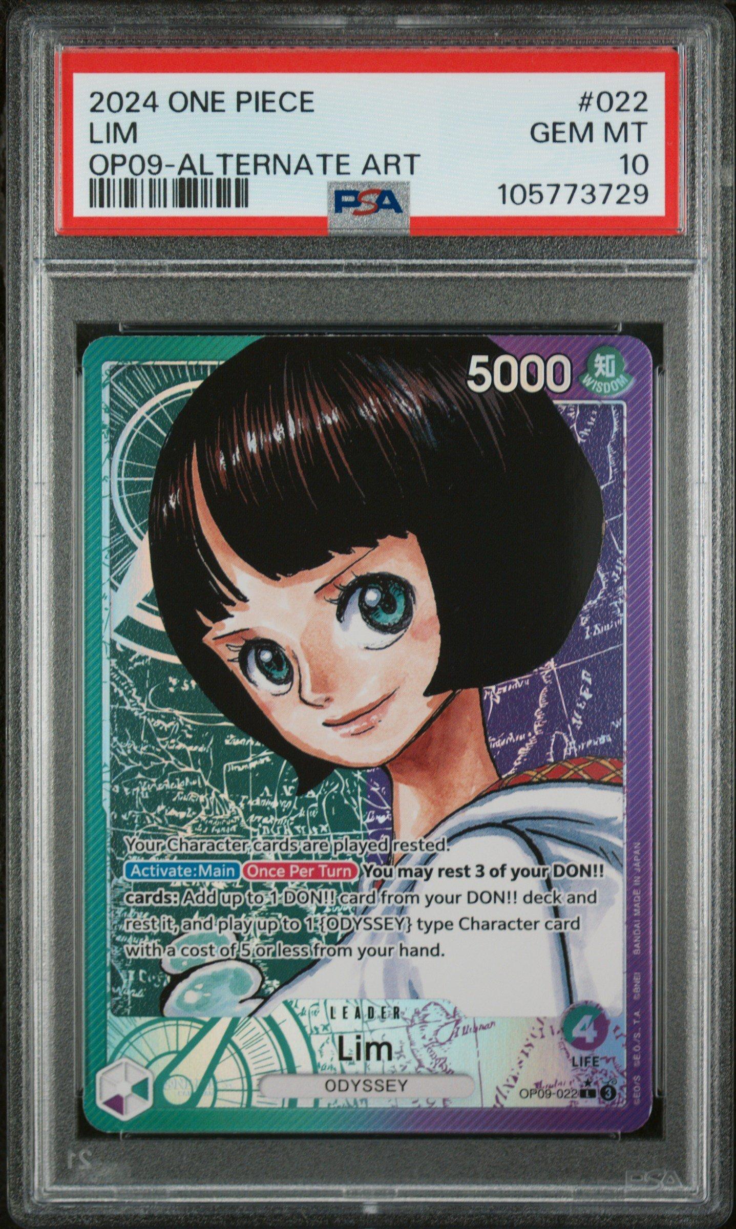 2024 One Piece Op09-emperors In The New World 022 Lim Alternate Art PSA 10