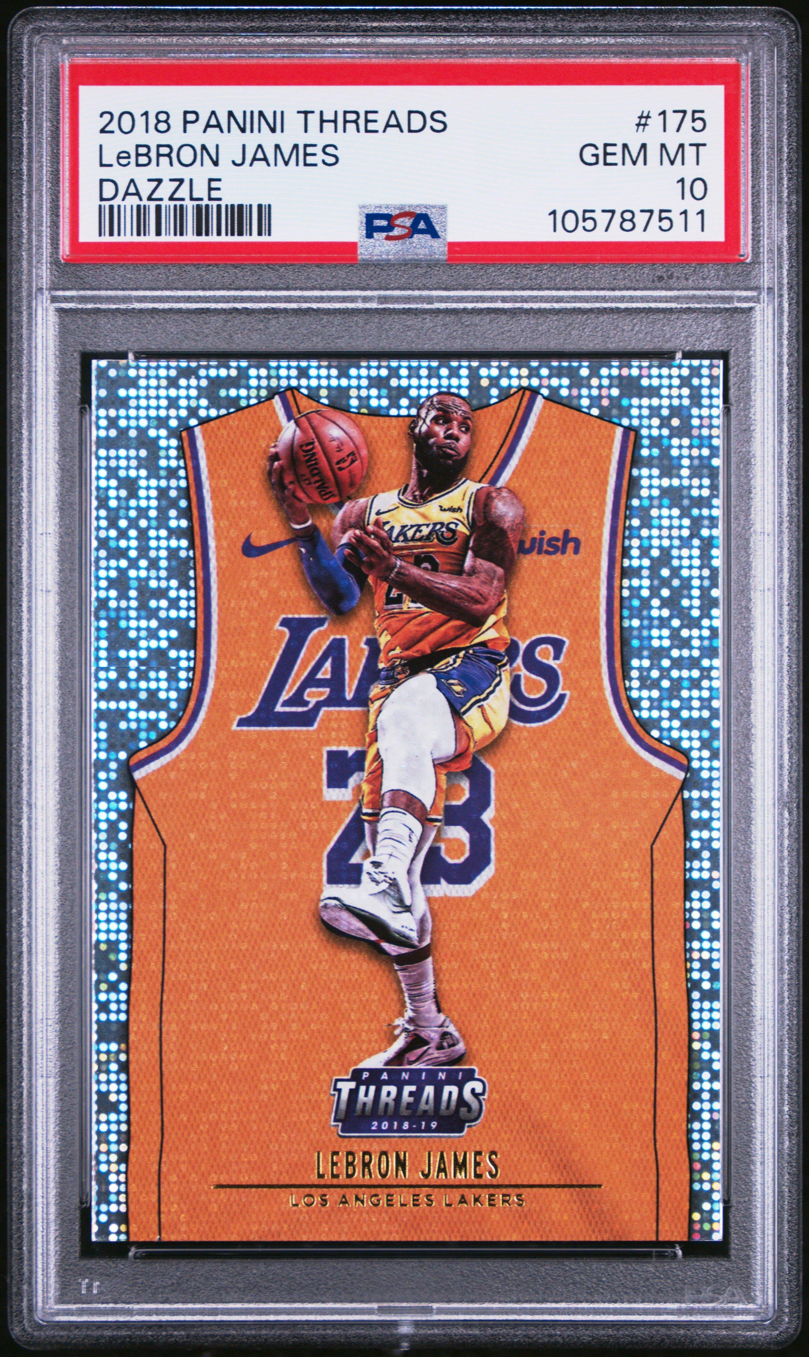 2018 Panini Threads 175 Lebron James Dazzle PSA 10