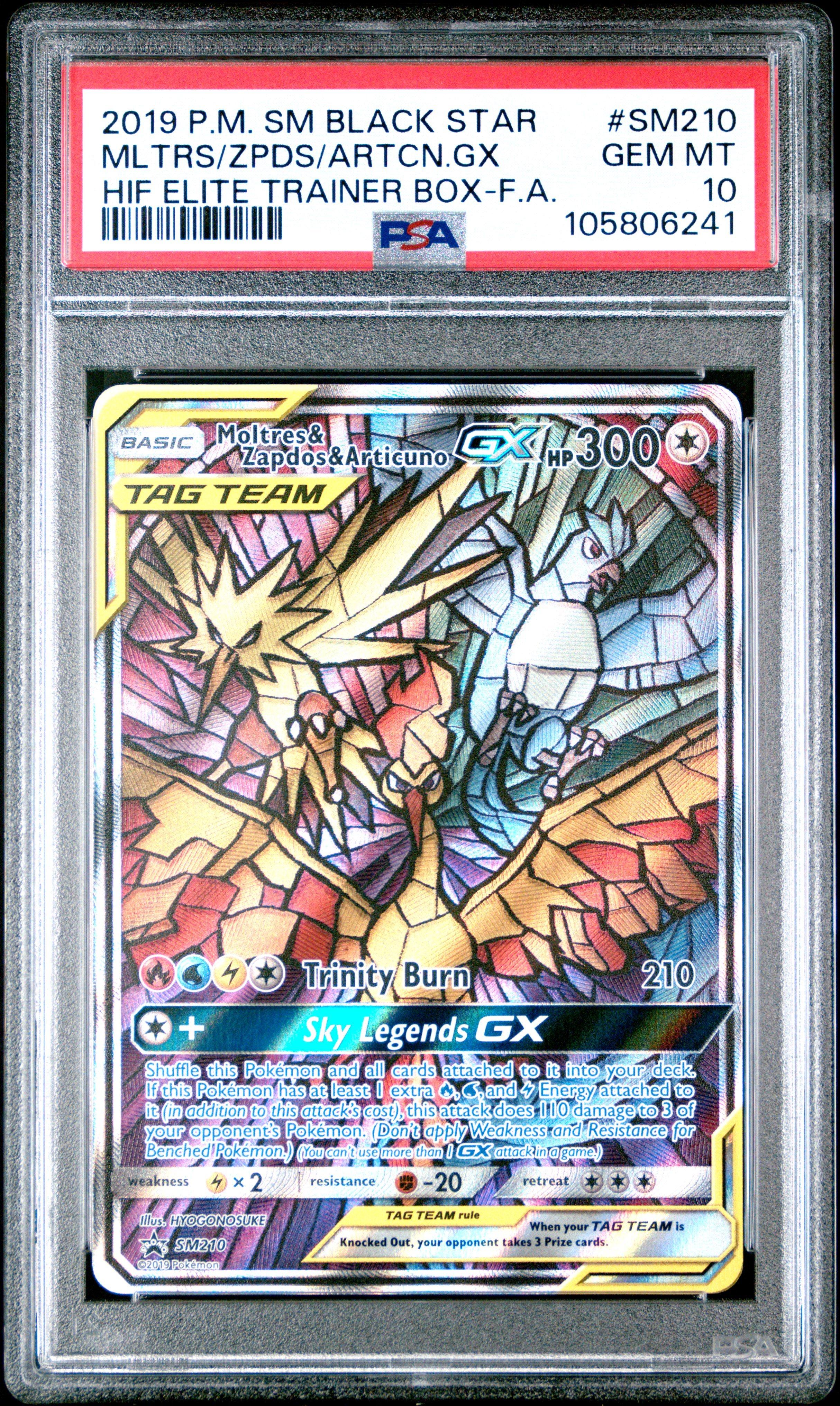 2019 Pokemon Sm Black Star Promo Sm210 Full Art/moltres & Zapdos
