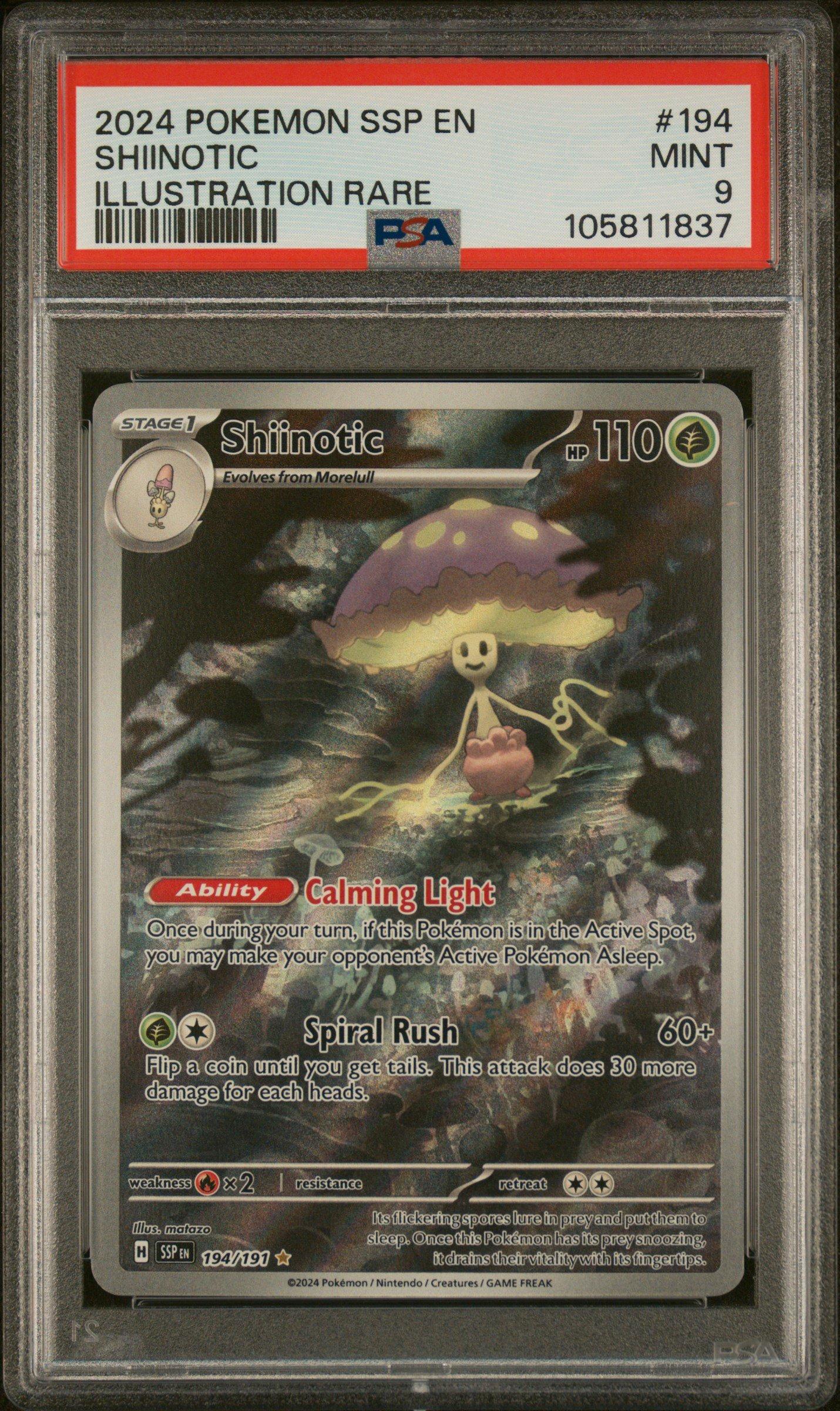 2024 Pokemon Ssp En-surging Sparks 194 Shiinotic Illustration Rare