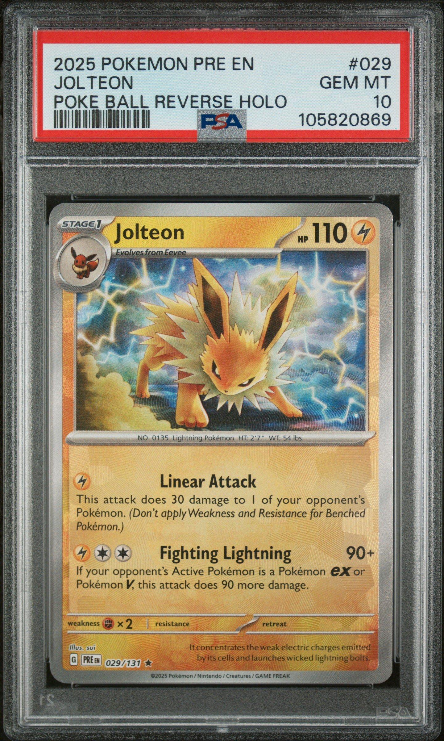 2025 Pokemon Pre En-prismatic Evolutions 029 Jolteon Poke Ball