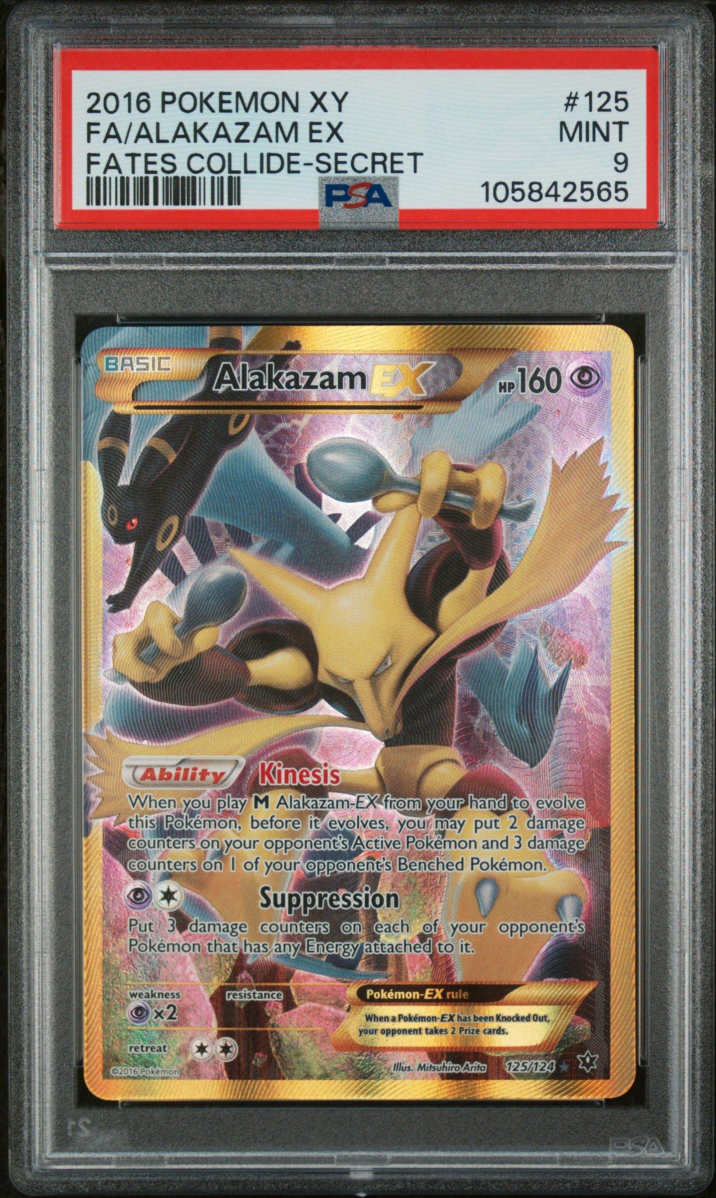 2016 Pokemon Xy Fates Collide 125 Full Art/alakazam Ex Secret PSA