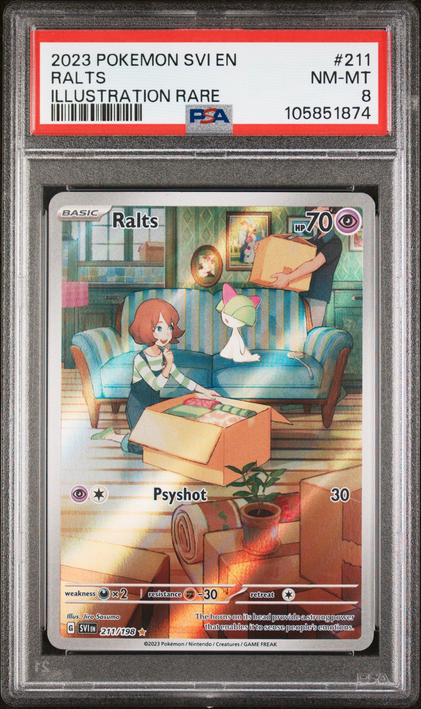 2023 Pokemon Svi En-scarlet & Violet 211 Ralts Illustration Rare PSA