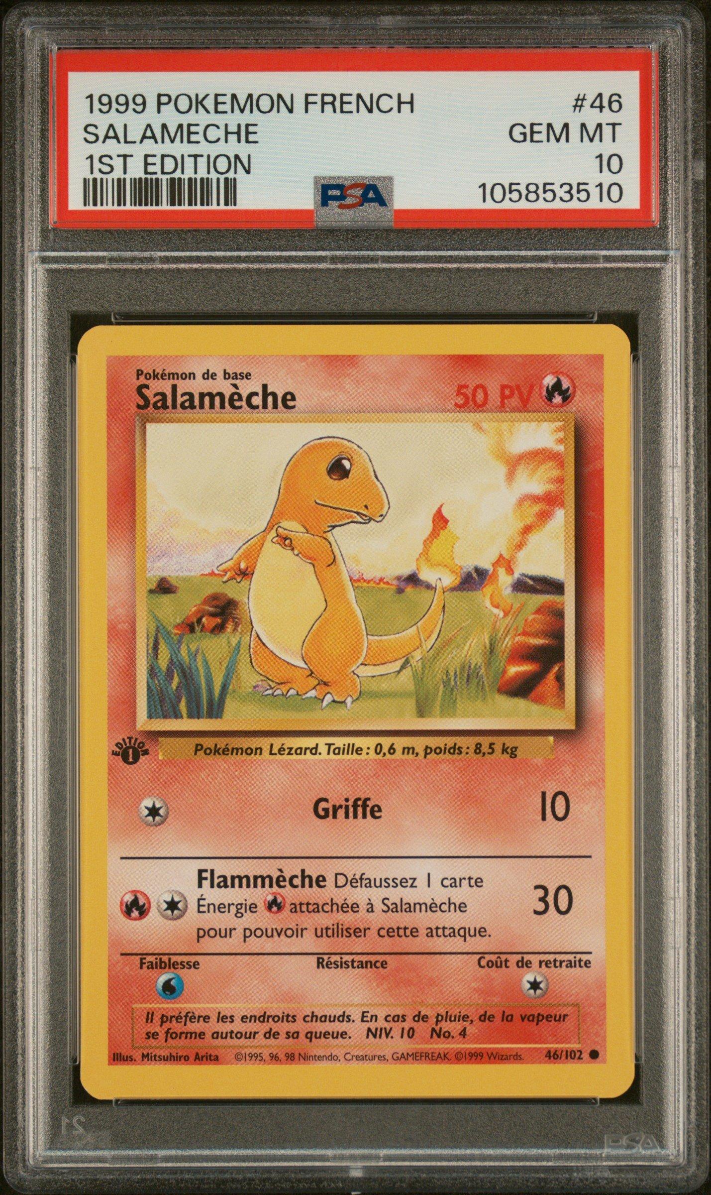 1999 Pokemon French 46 Salameche 1st Edition PSA 10