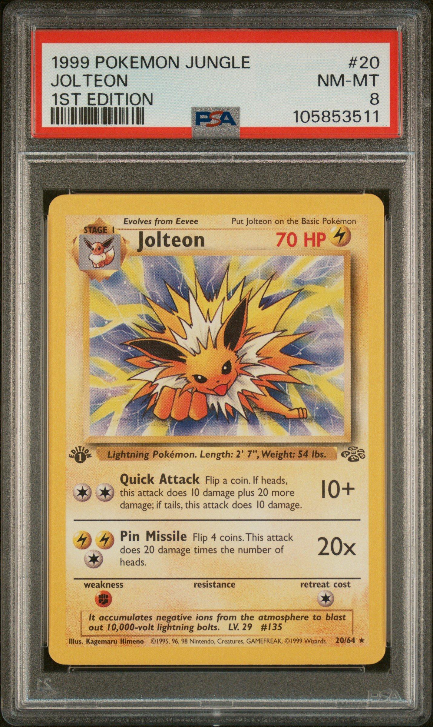 1999 Pokemon Jungle 20 Jolteon 1st Edition PSA