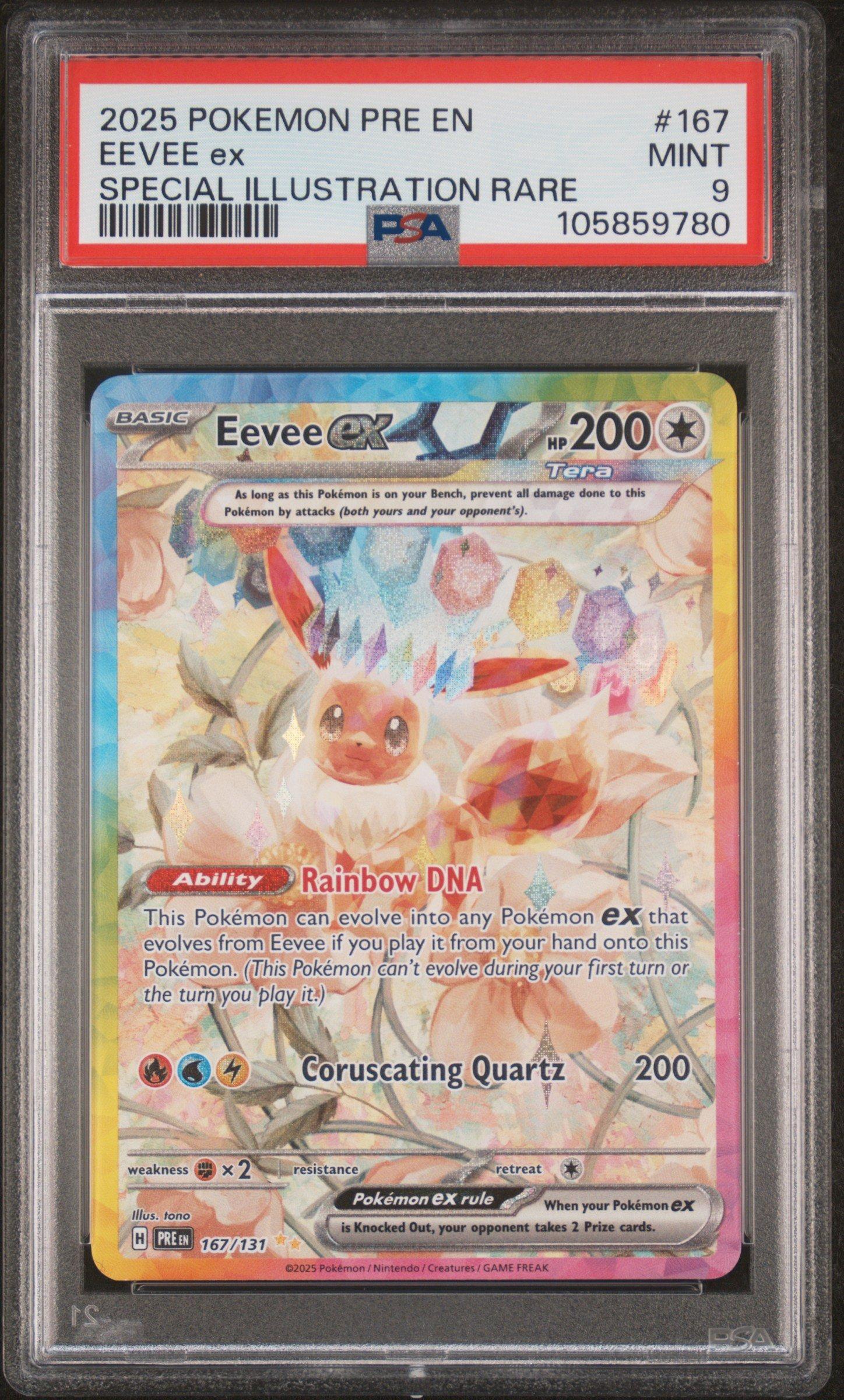 2025 Pokemon Pre En-prismatic Evolutions 167 Eevee Ex Special