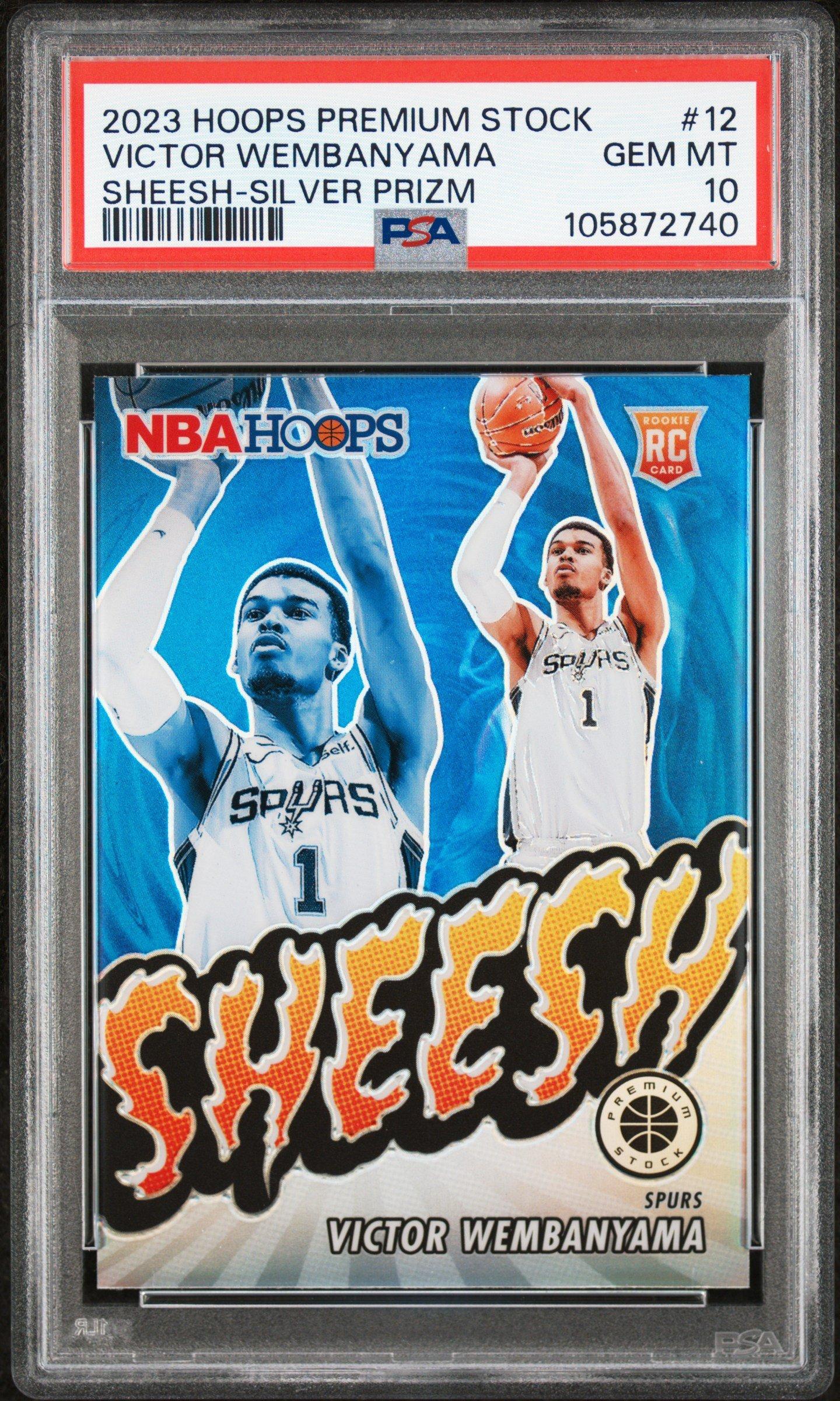 2023 Panini Hoops Premium Stock Sheesh 12 Victor Wembanyama Silver Prizm PSA 10
